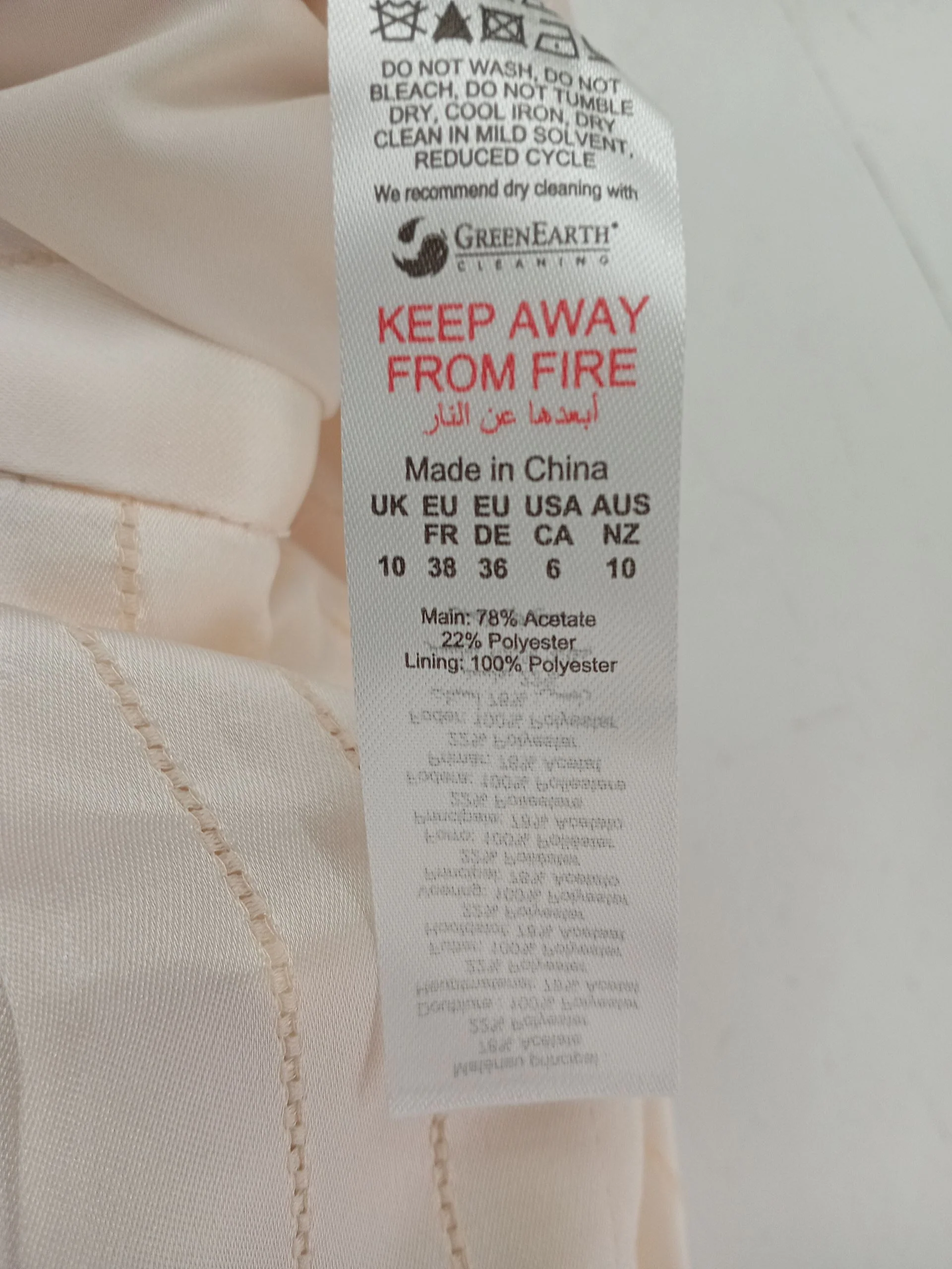 Karen Millen Women's Trousers UK 10 Cream Acetate with Polyester Chino - Image 8
