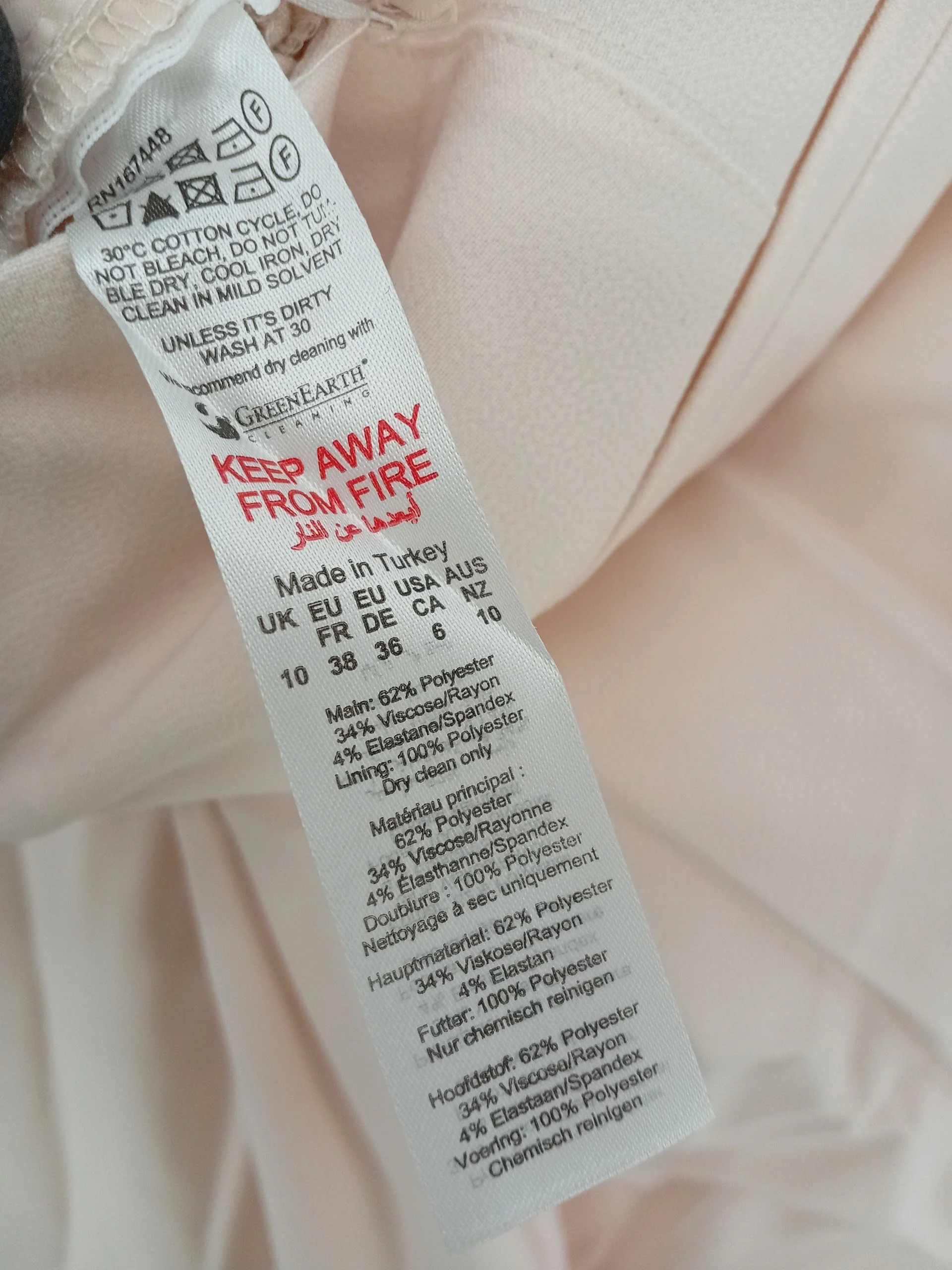 Karen Millen Women's Trousers UK 10 Cream Polyester with Viscose, Elastane Chino - Image 7