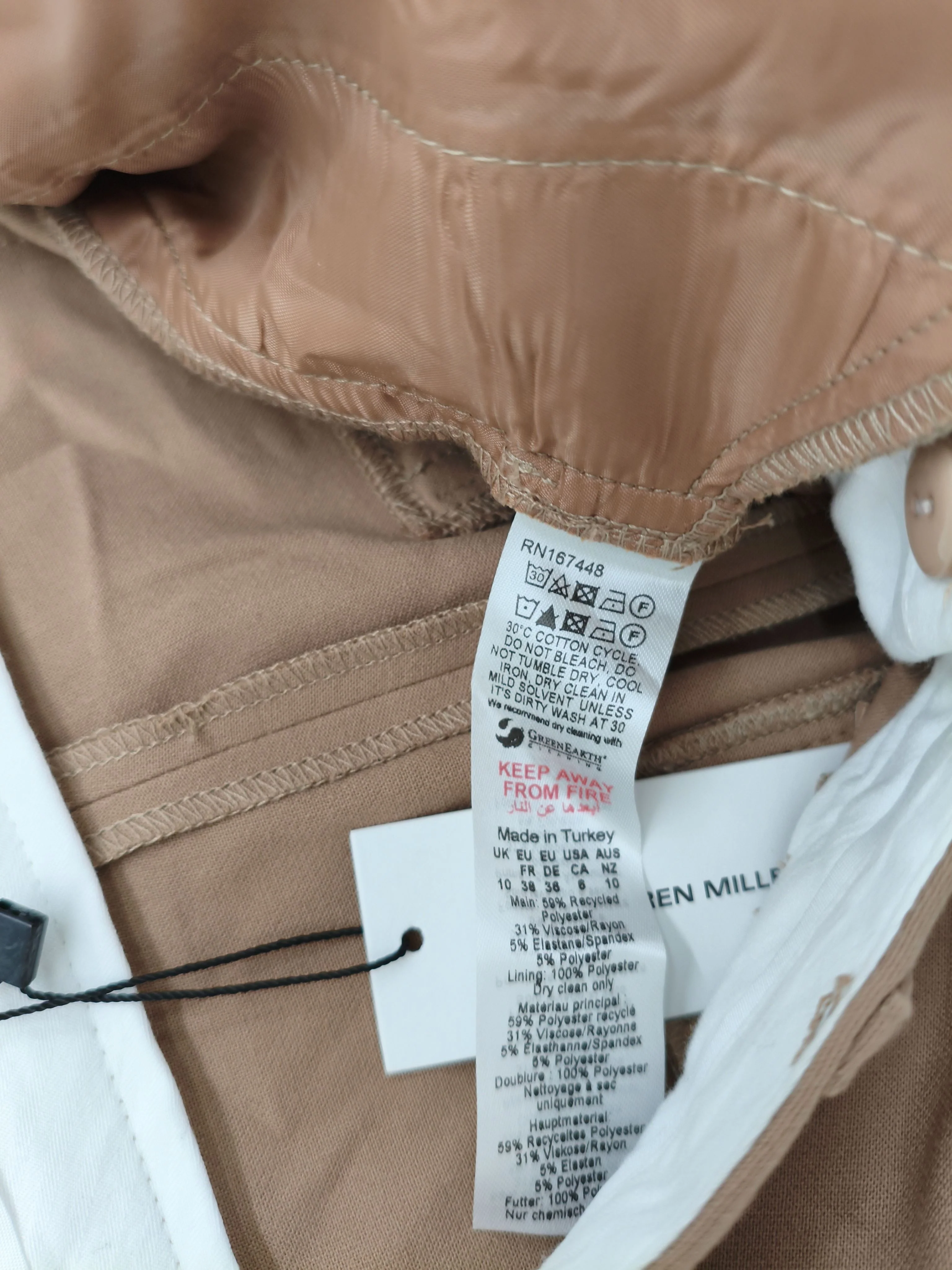 Karen Millen Women's Trousers UK 10 Tan Polyester - Image 7