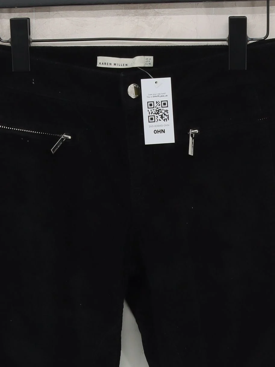 Karen Millen Women's Trousers UK 12 Black Cotton with Elastane Skinny Chino - Image 3