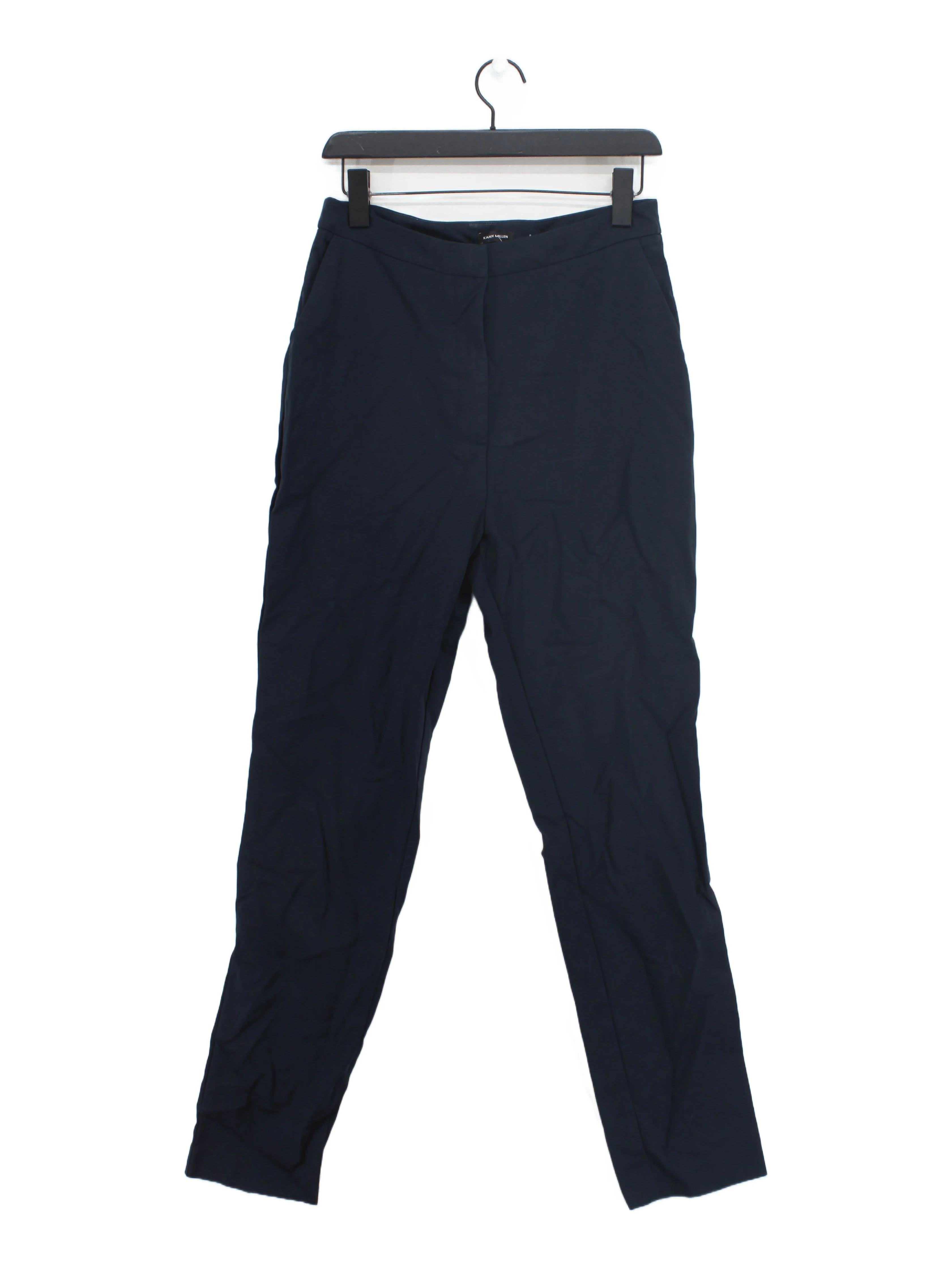 Karen Millen Women's Trousers UK 12 Blue Cotton with Polyamide, Elastane Chino