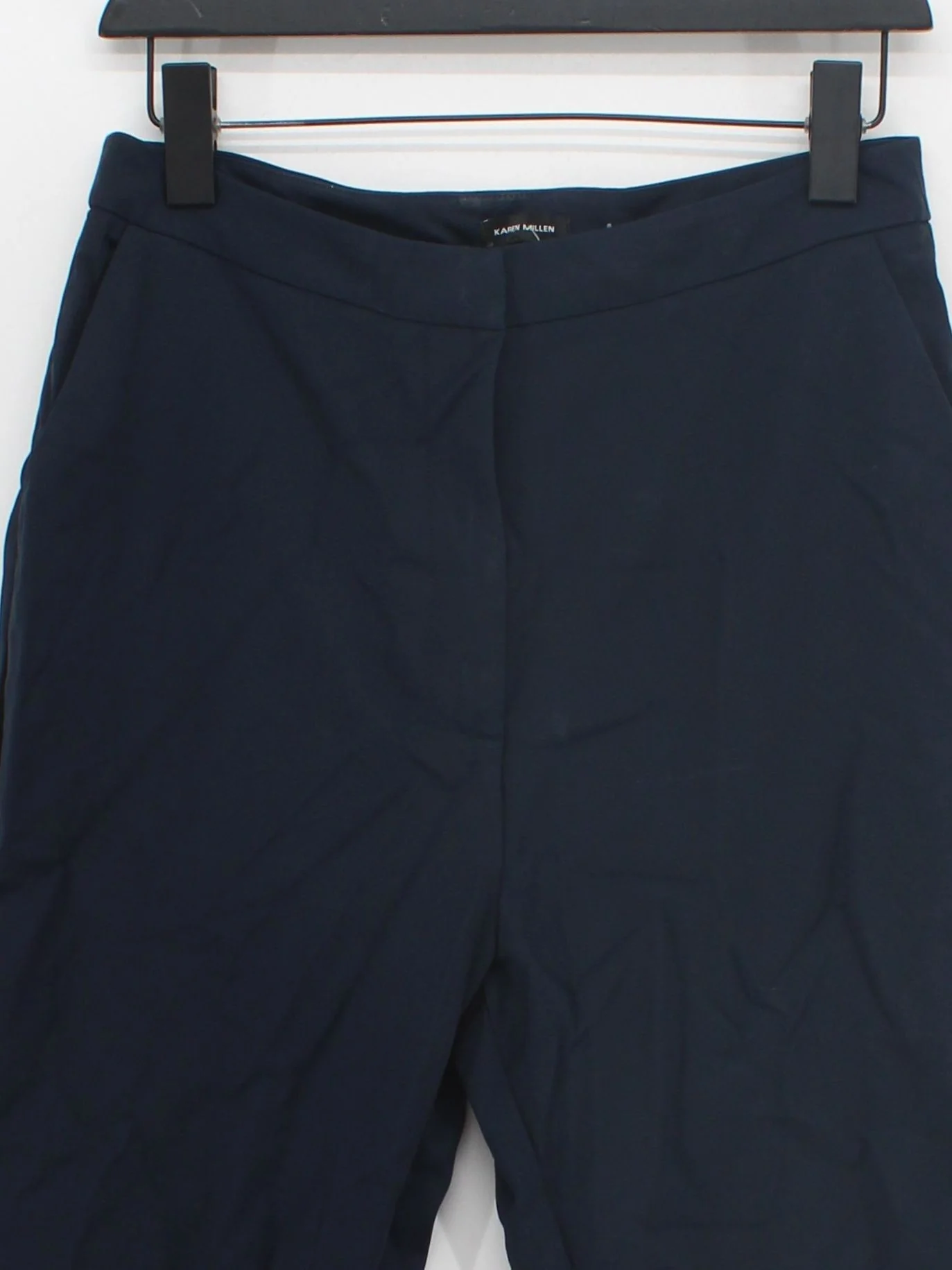 Karen Millen Women's Trousers UK 12 Blue Cotton with Polyamide, Elastane Chino - Image 3