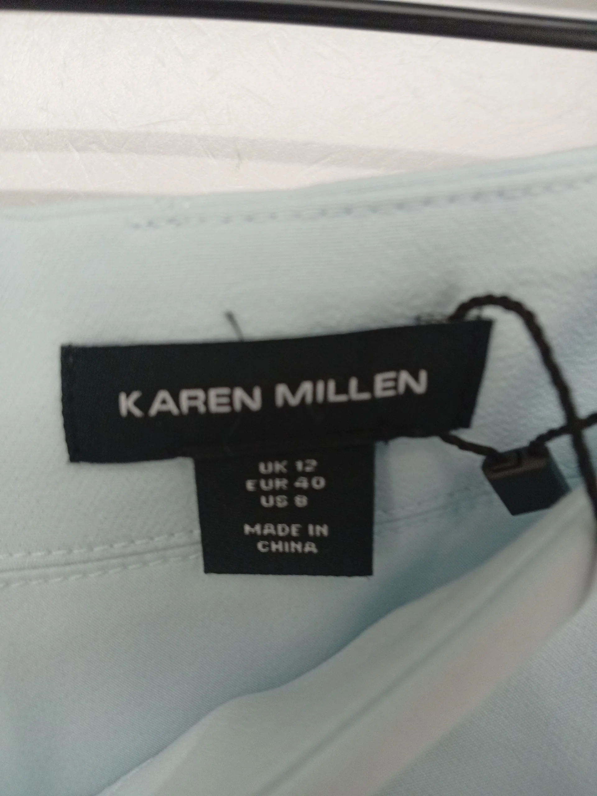 Karen Millen Women's Trousers UK 12 Blue Polyester with Elastane Flared Chino - Image 8