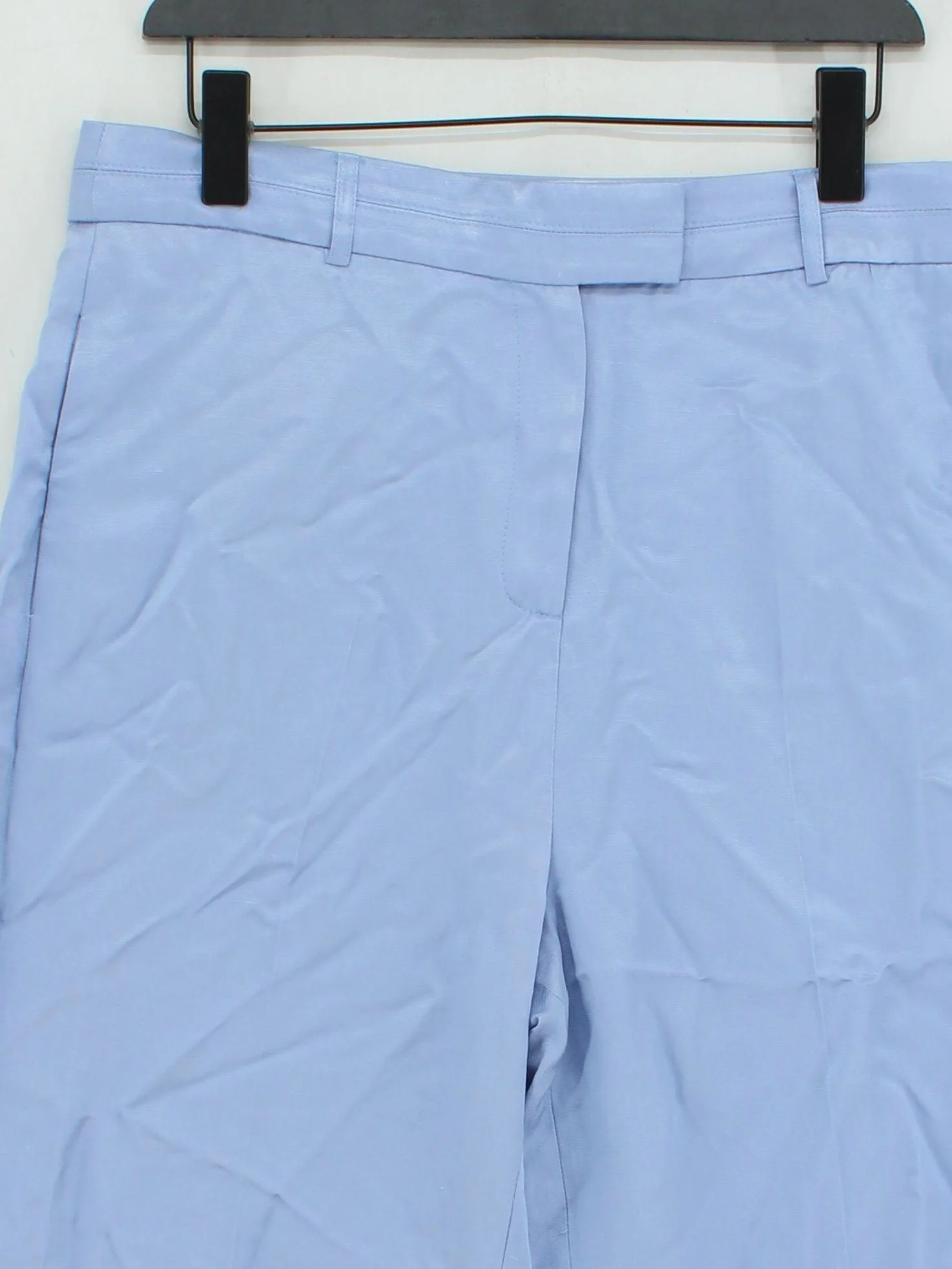 Karen Millen Women's Trousers UK 12 Blue Viscose with Polyester Wide-Leg Chino - Image 3