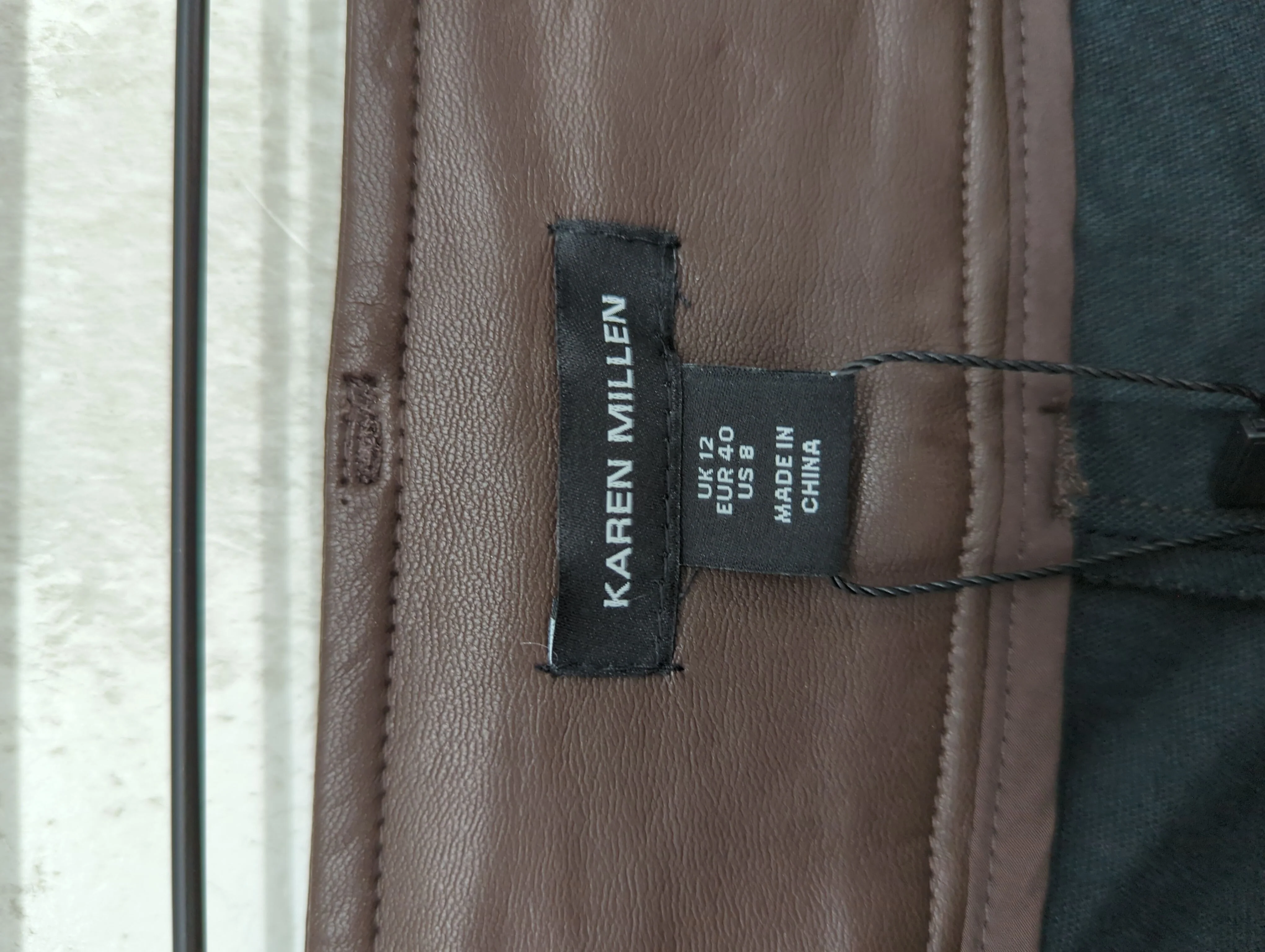 Karen Millen Women's Trousers UK 12 Brown Other with Polyester Wide-Leg Chino - Image 6