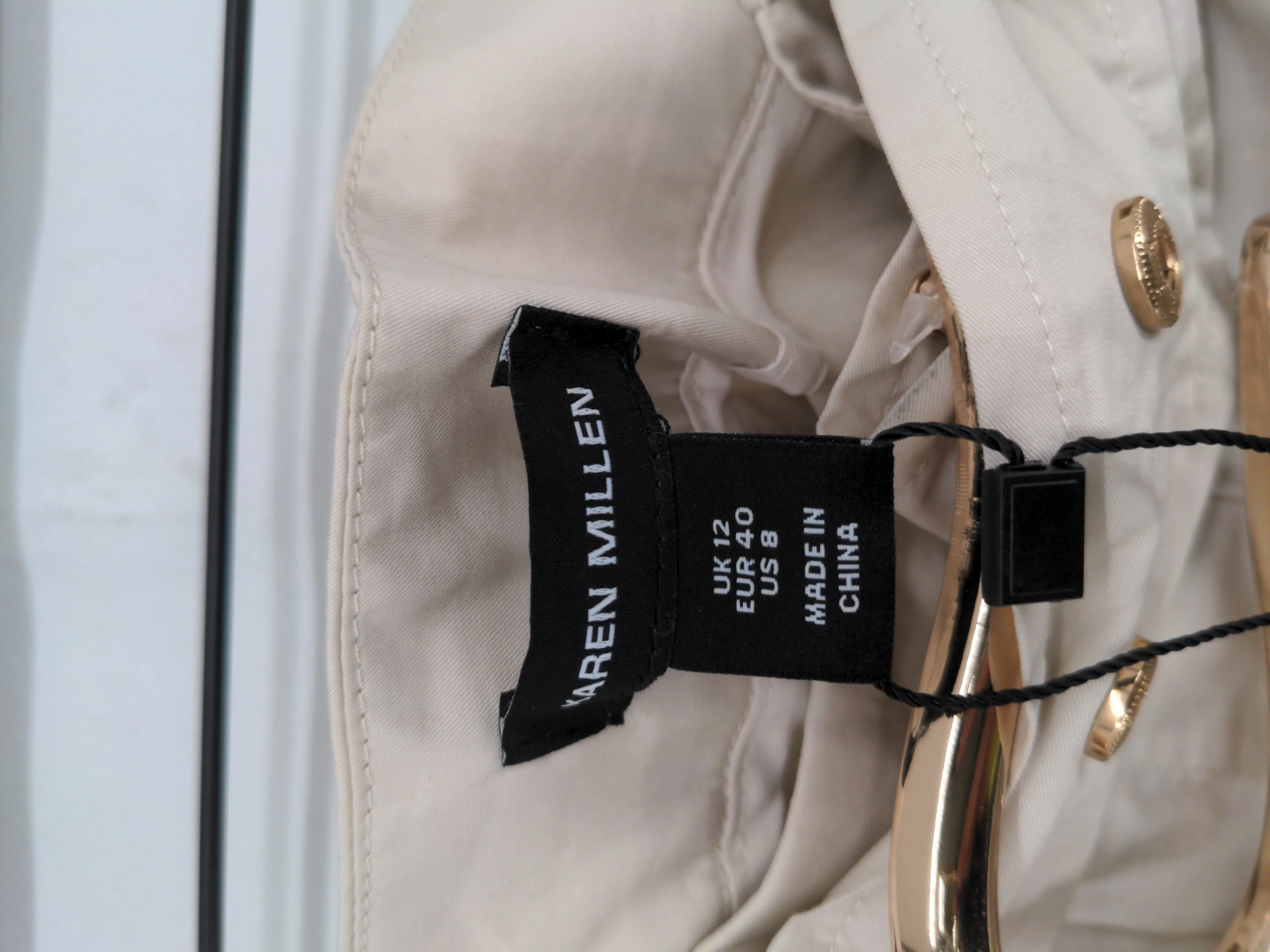 Karen Millen Women's Trousers UK 12 Cream 100% Other Chino New with tags - Image 6