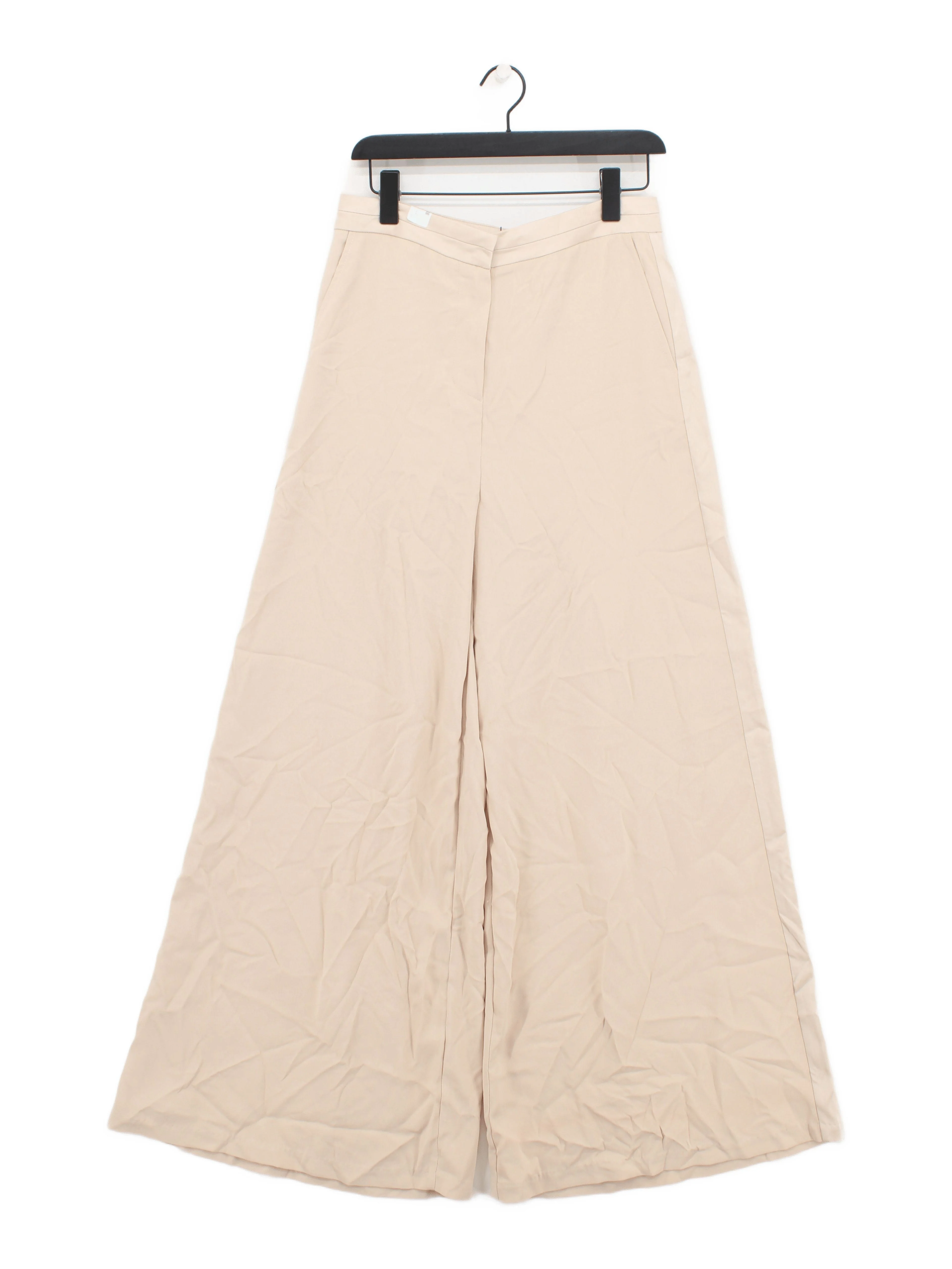 Karen Millen Women's Trousers UK 12 Cream 100% Polyester Wide-Leg Chino