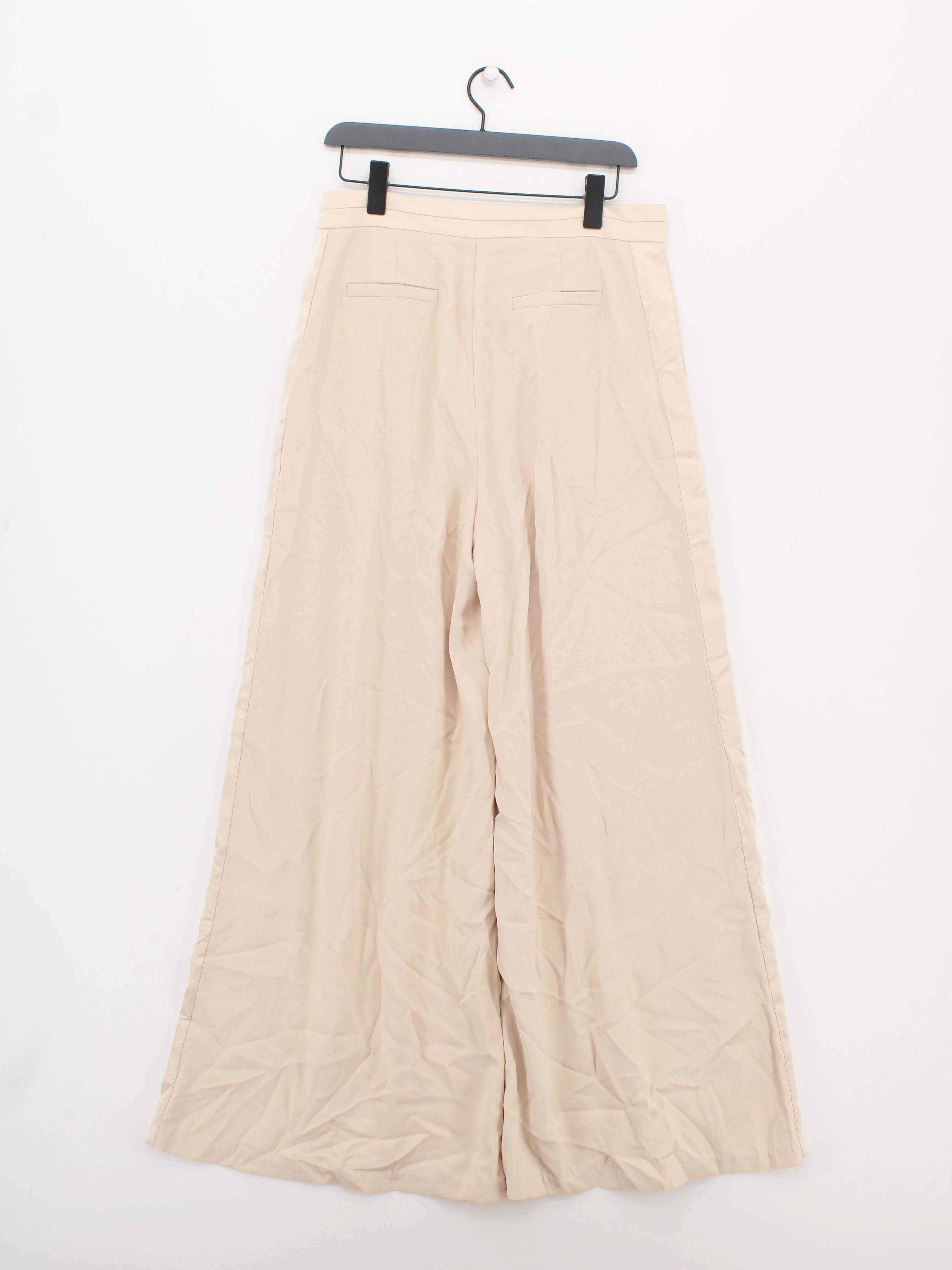 Karen Millen Women's Trousers UK 12 Cream 100% Polyester Wide-Leg Chino - Image 2