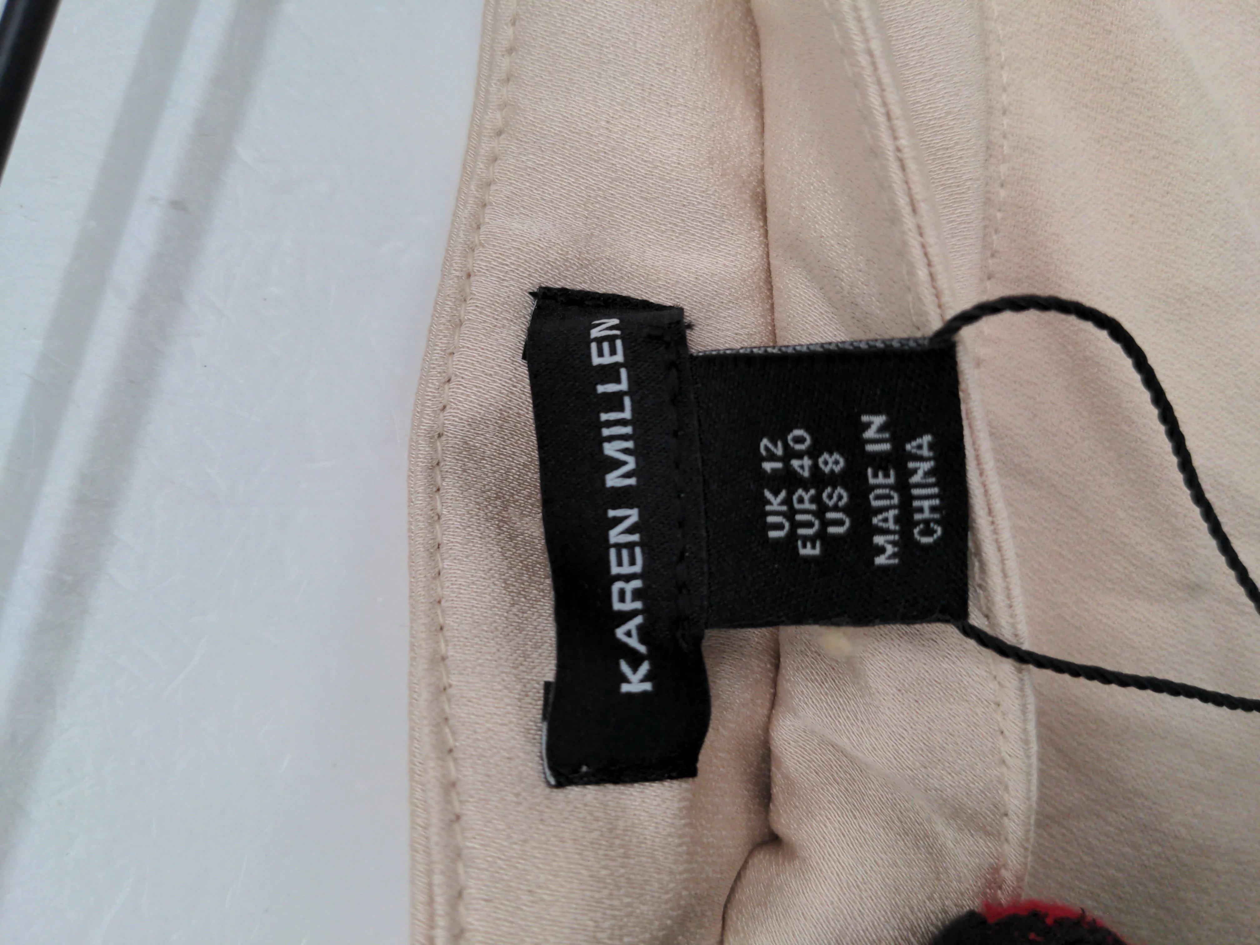 Karen Millen Women's Trousers UK 12 Cream 100% Polyester Wide-Leg Chino - Image 6