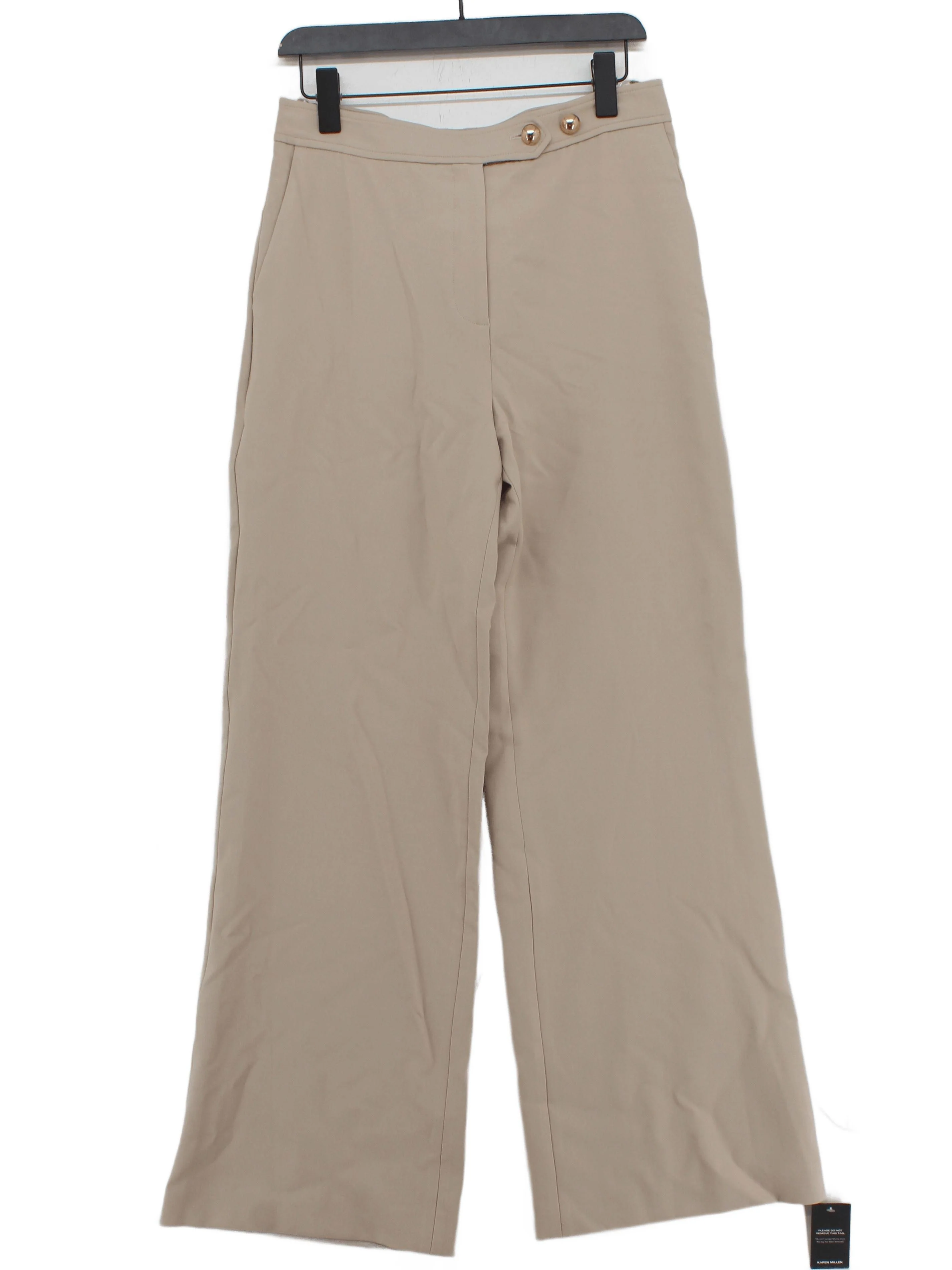 Karen Millen Women's Trousers UK 12 Tan Polyester with Viscose, Elastane Chino