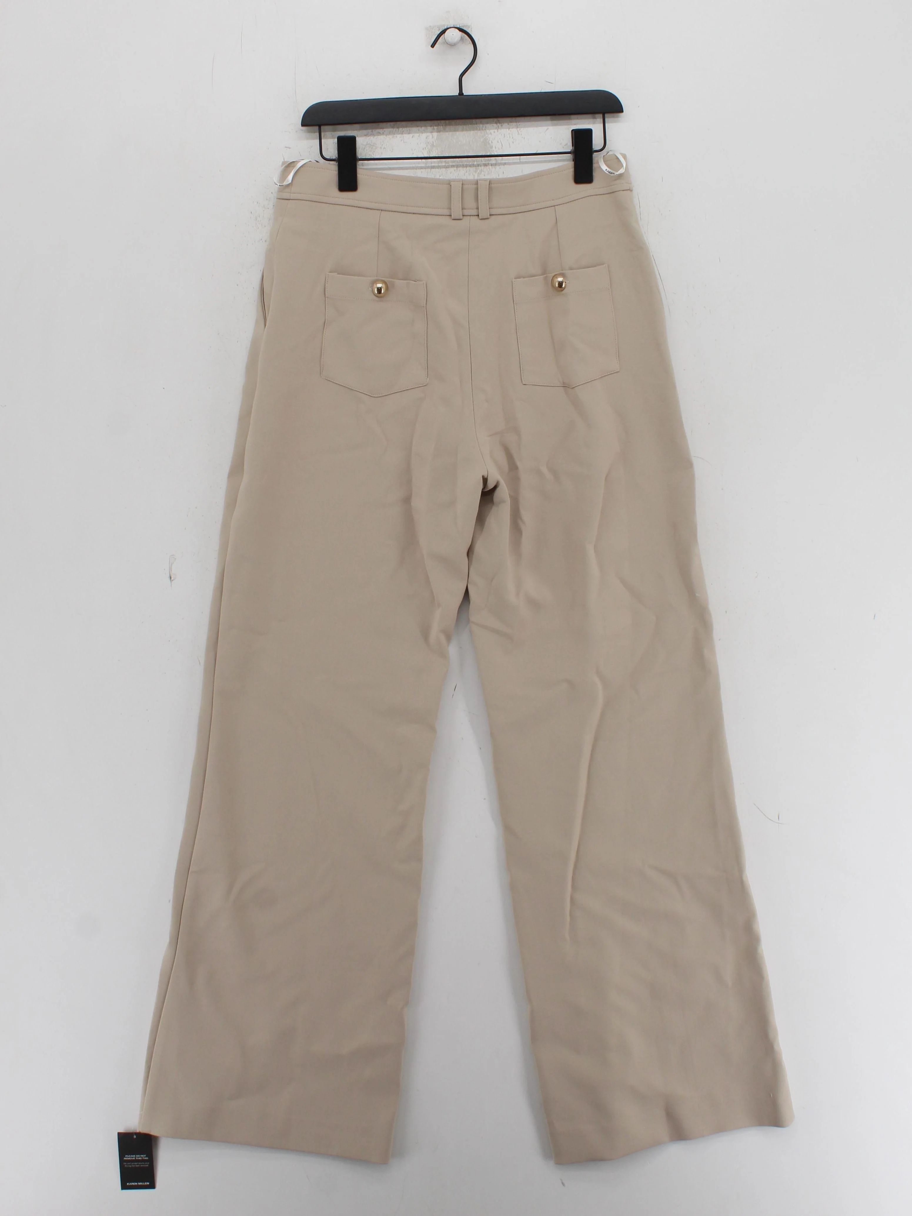 Karen Millen Women's Trousers UK 12 Tan Polyester with Viscose, Elastane Chino - Image 2