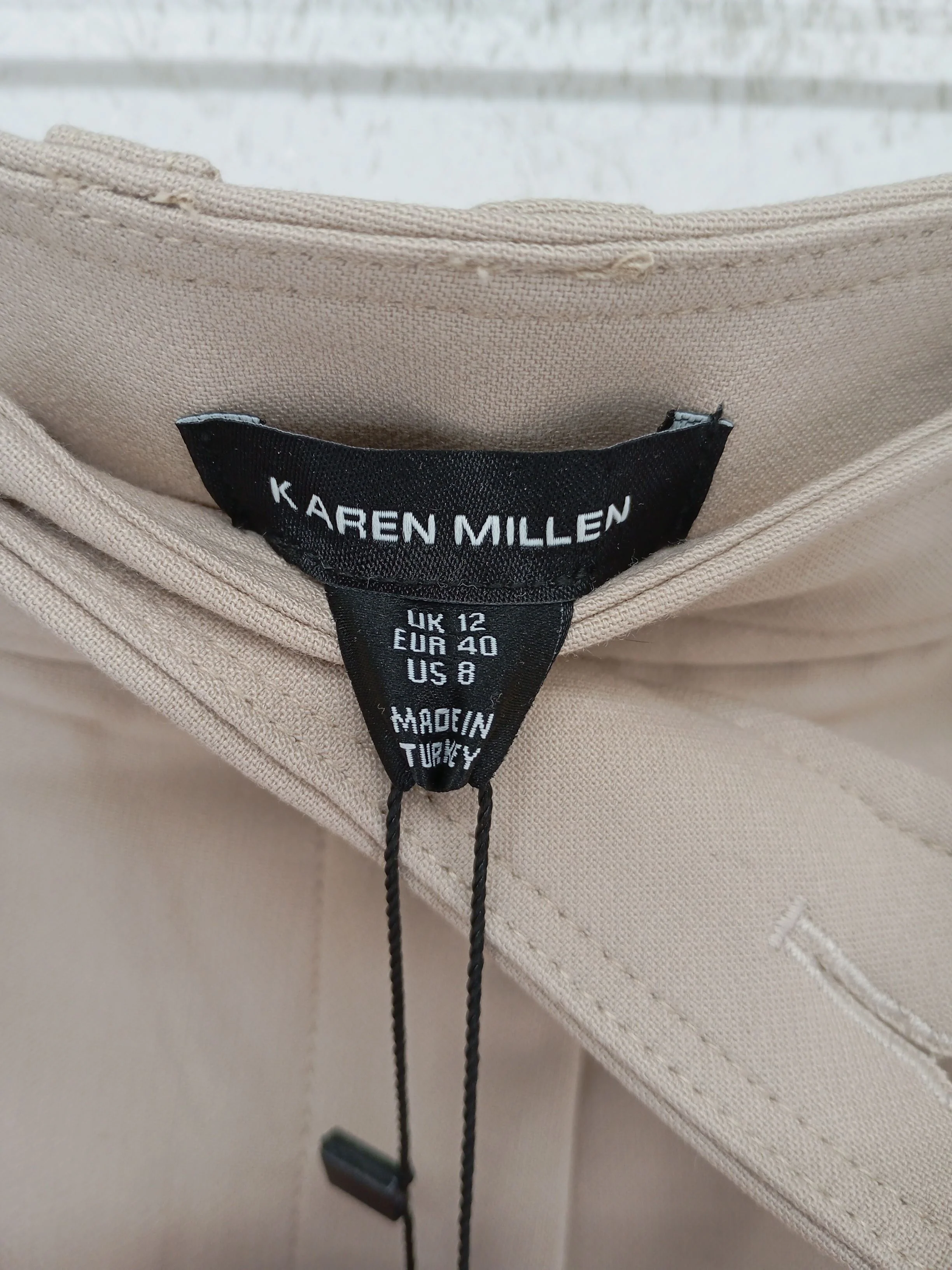 Karen Millen Women's Trousers UK 12 Tan Polyester with Viscose, Elastane Chino - Image 7