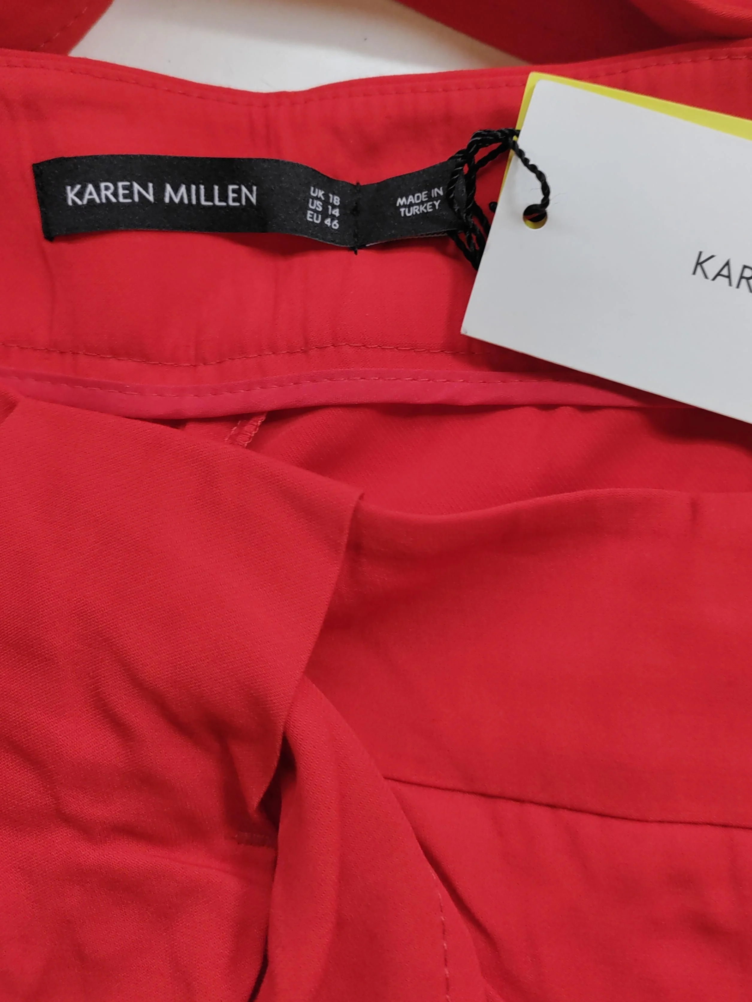 Karen Millen Women's Trousers UK 18 Red Viscose New with tags - Image 5
