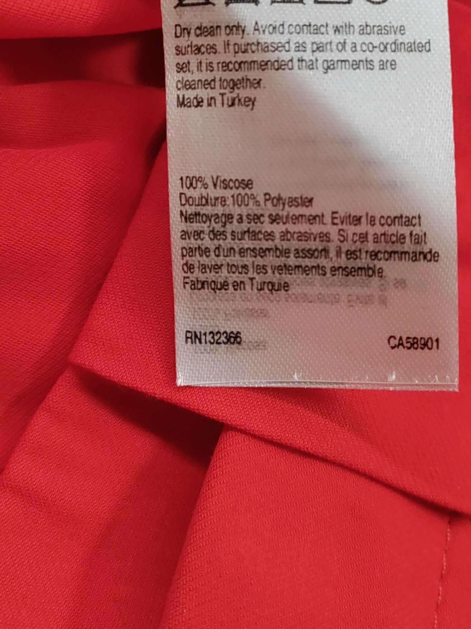 Karen Millen Women's Trousers UK 18 Red Viscose New with tags - Image 6