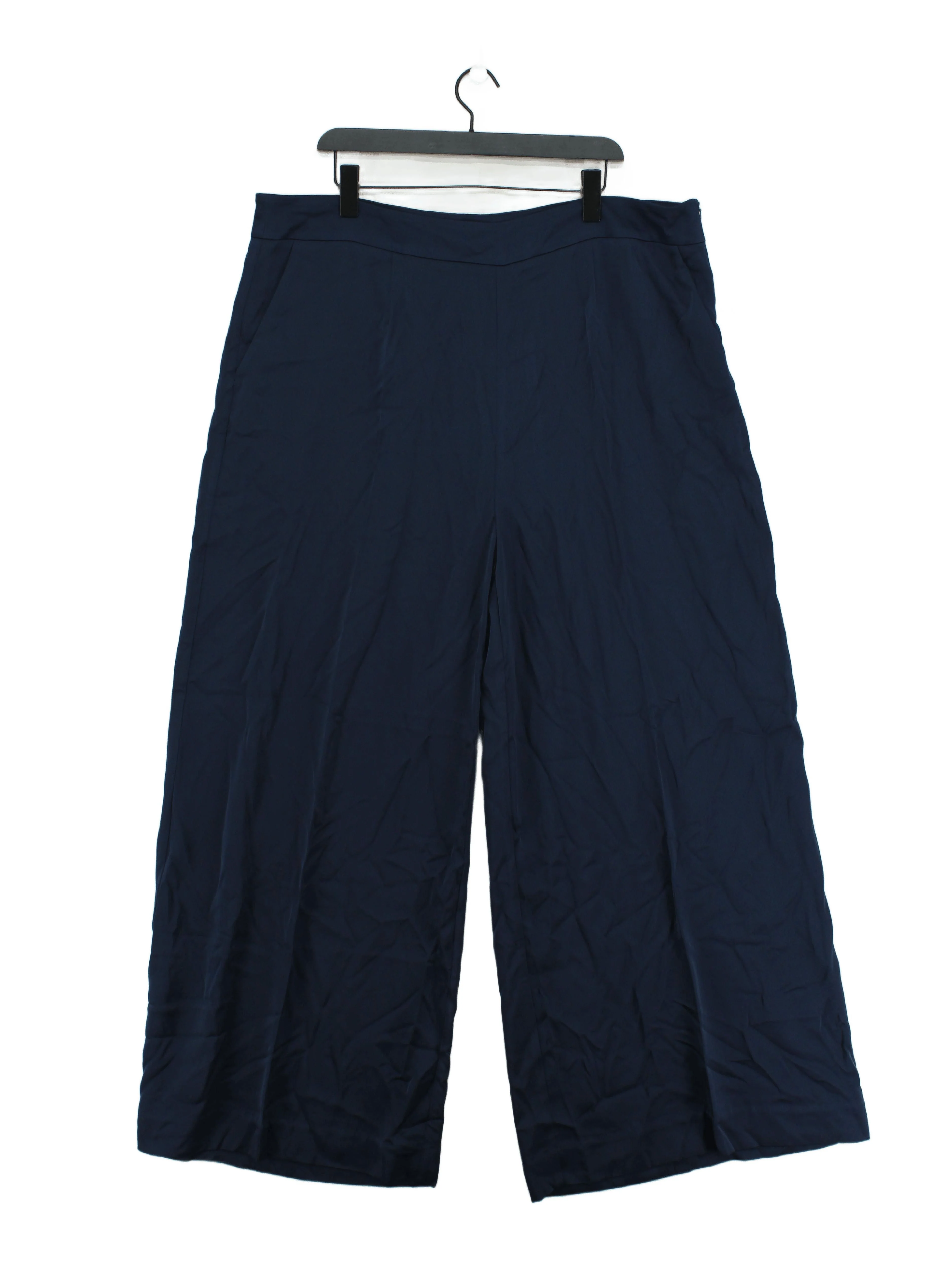 Karen Millen Women's Trousers UK 22 Blue 100% Polyester Cropped New with tags