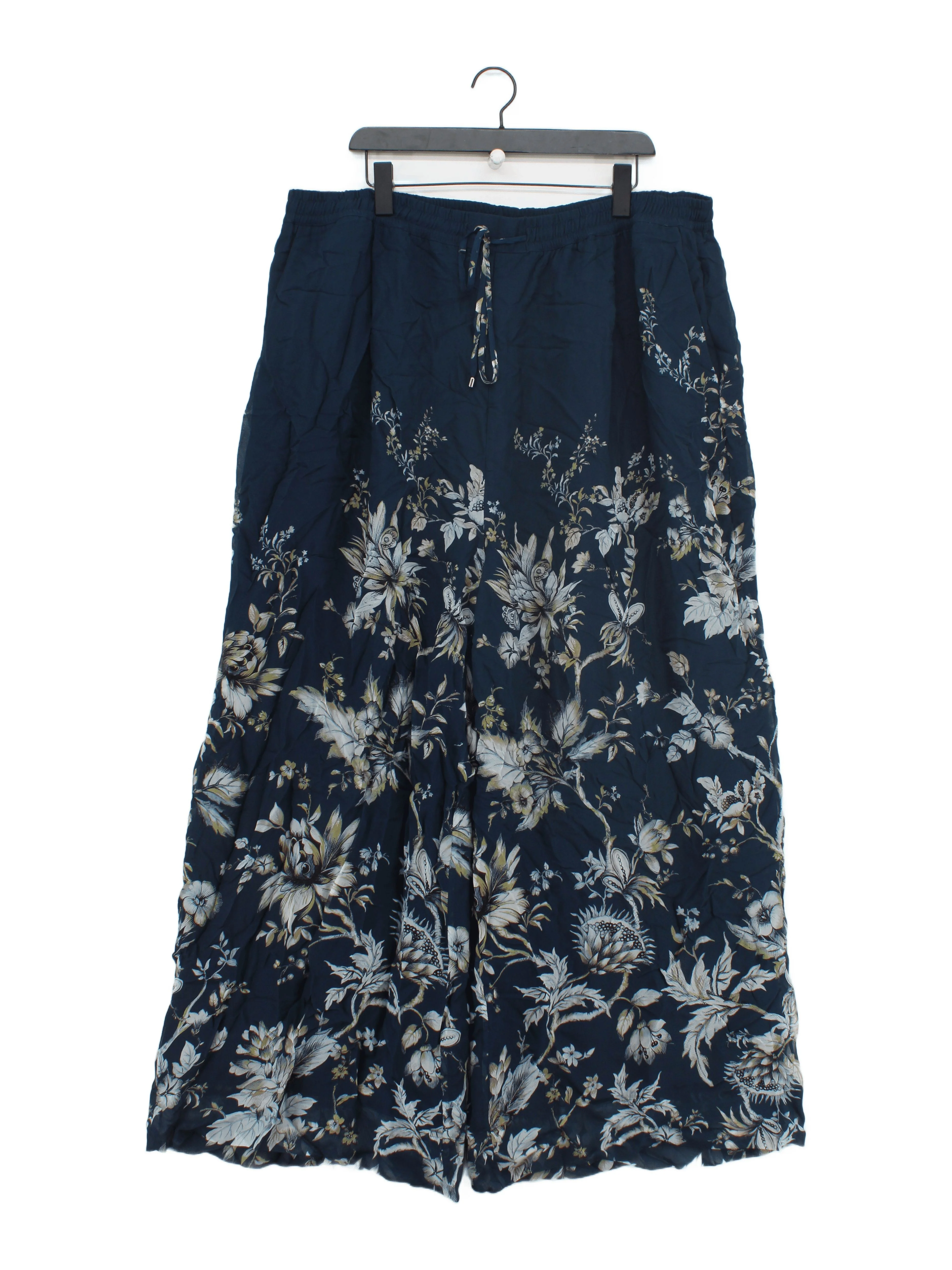 Karen Millen Women's Trousers UK 22 Blue Viscose with Polyester Chino