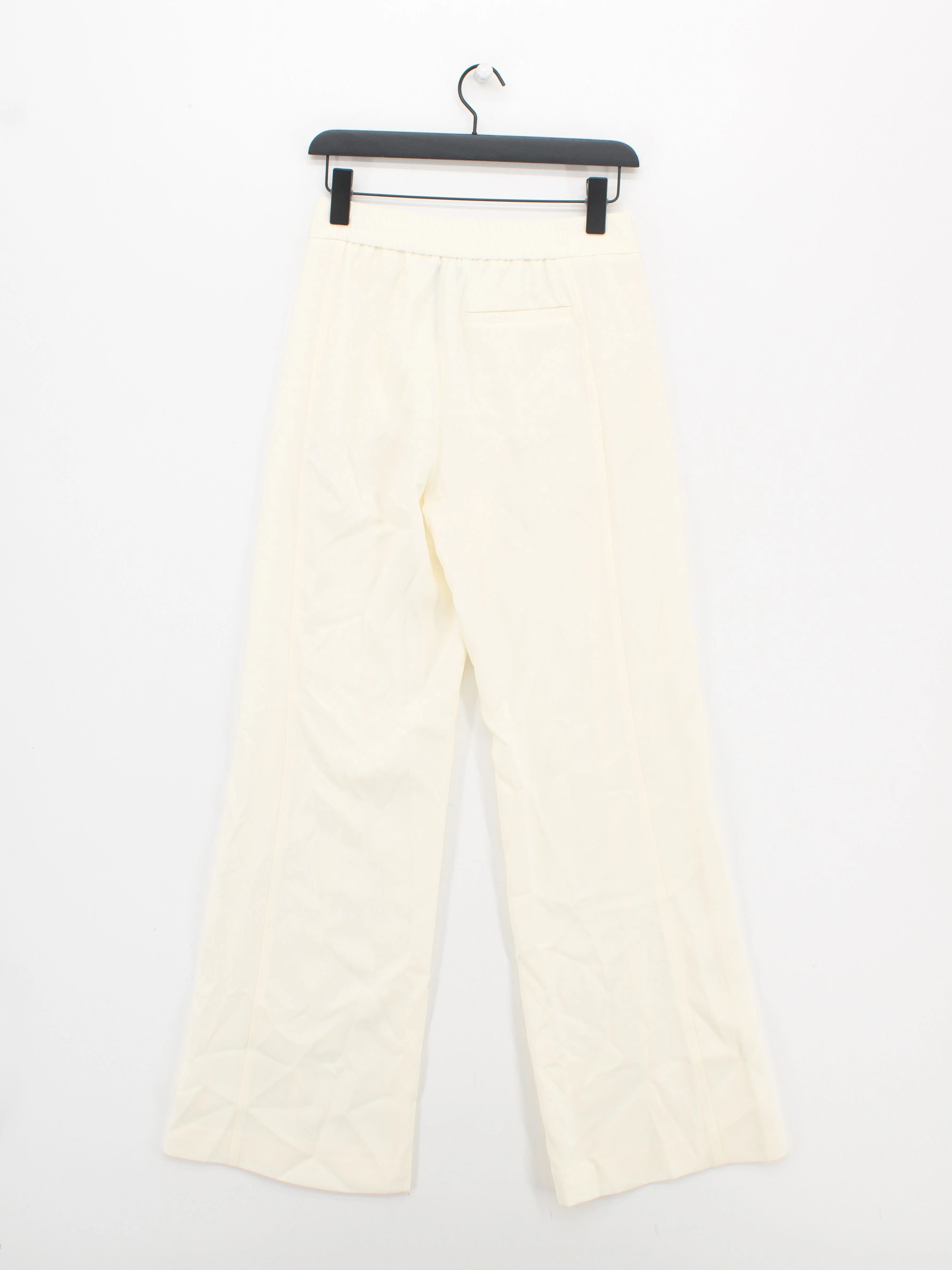 Karen Millen Women's Trousers UK 8 Cream 100% Polyester Wide-Leg Chino - Image 2