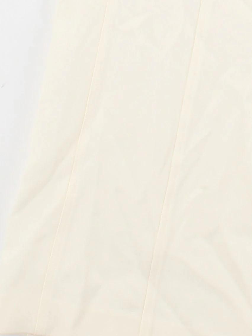 Karen Millen Women's Trousers UK 8 Cream 100% Polyester Wide-Leg Chino - Image 4