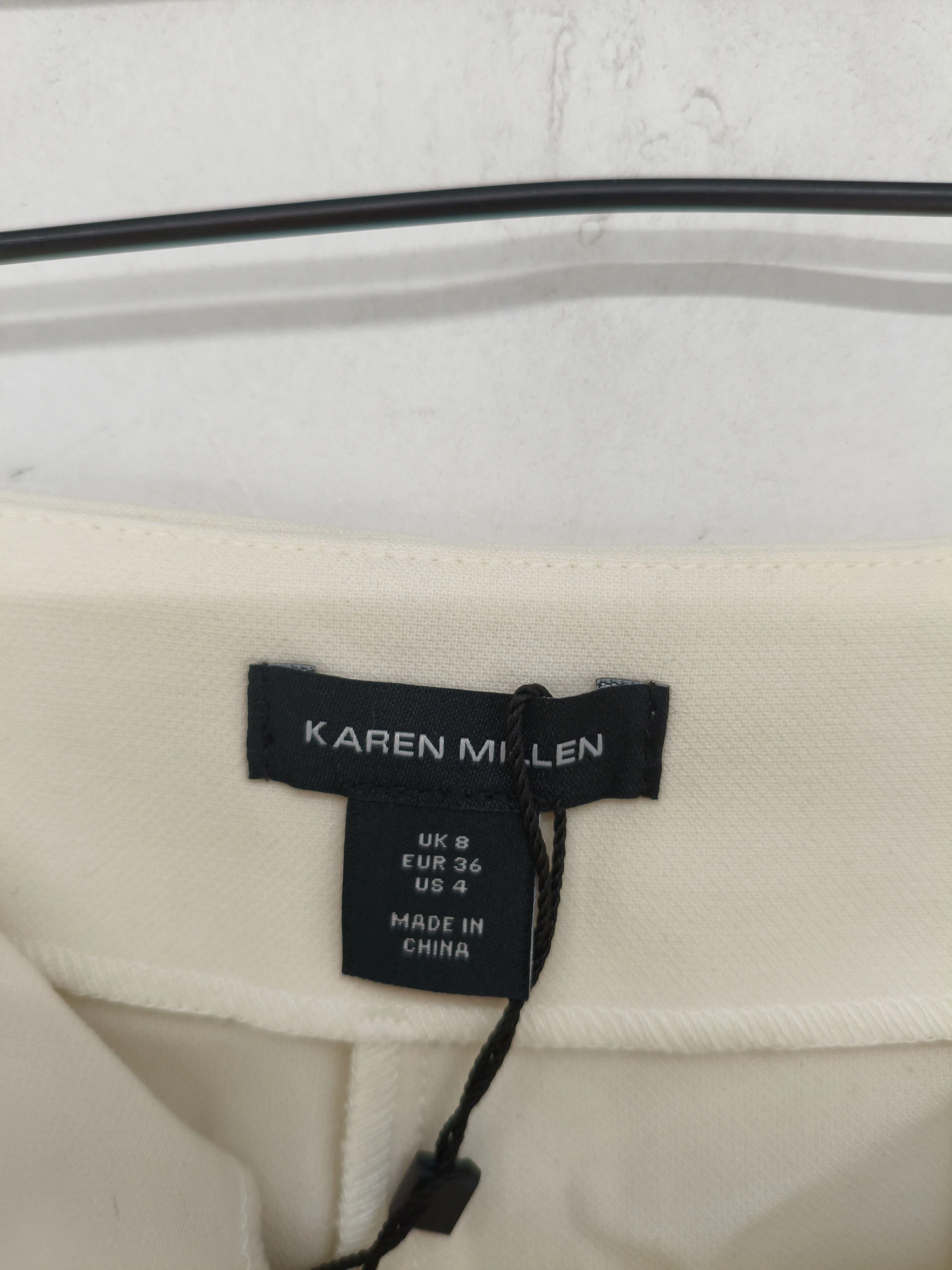 Karen Millen Women's Trousers UK 8 Cream Polyester with Viscose, Elastane Chino - Image 6
