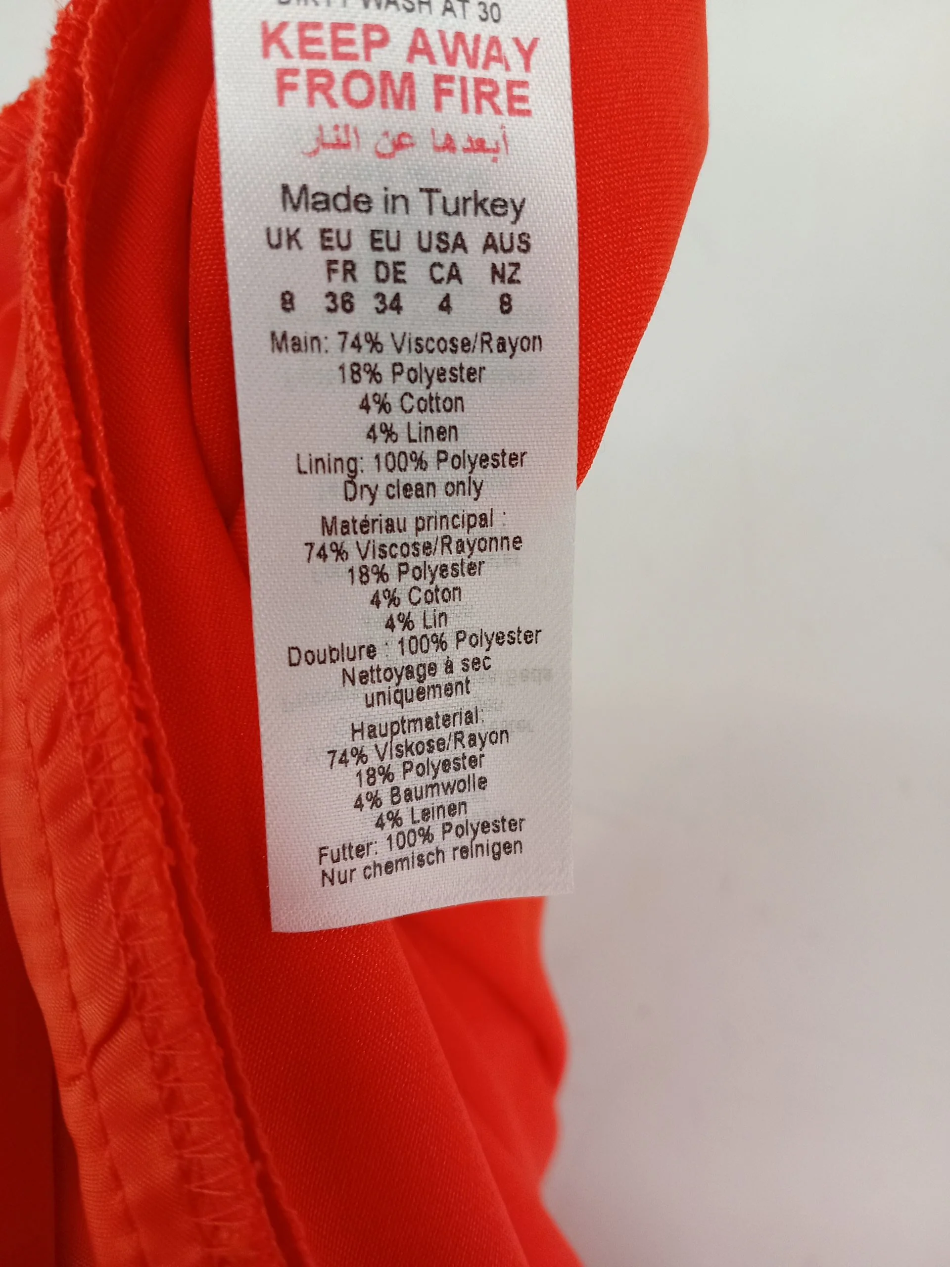 Karen Millen Women's Trousers UK 8 Orange Viscose - Image 7