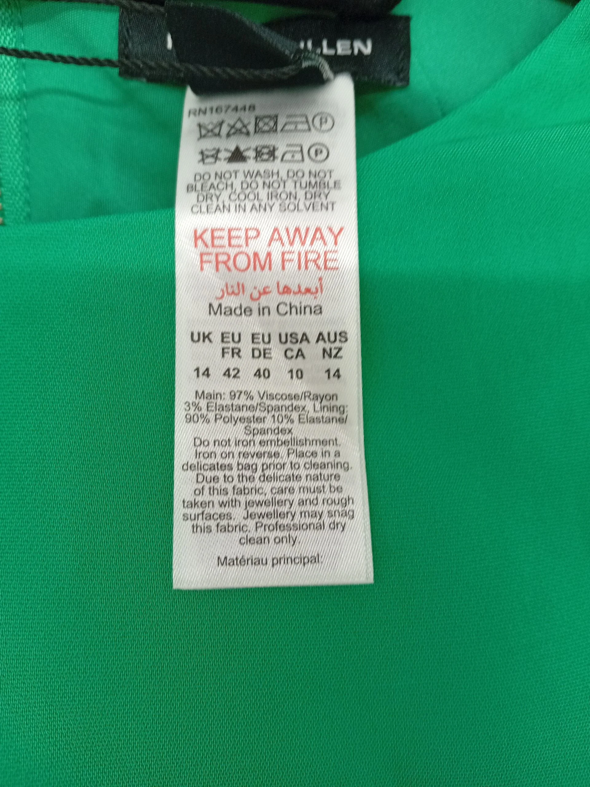 Karen Millen Women's Two Piece Suit UK 14 Green Viscose - Image 7