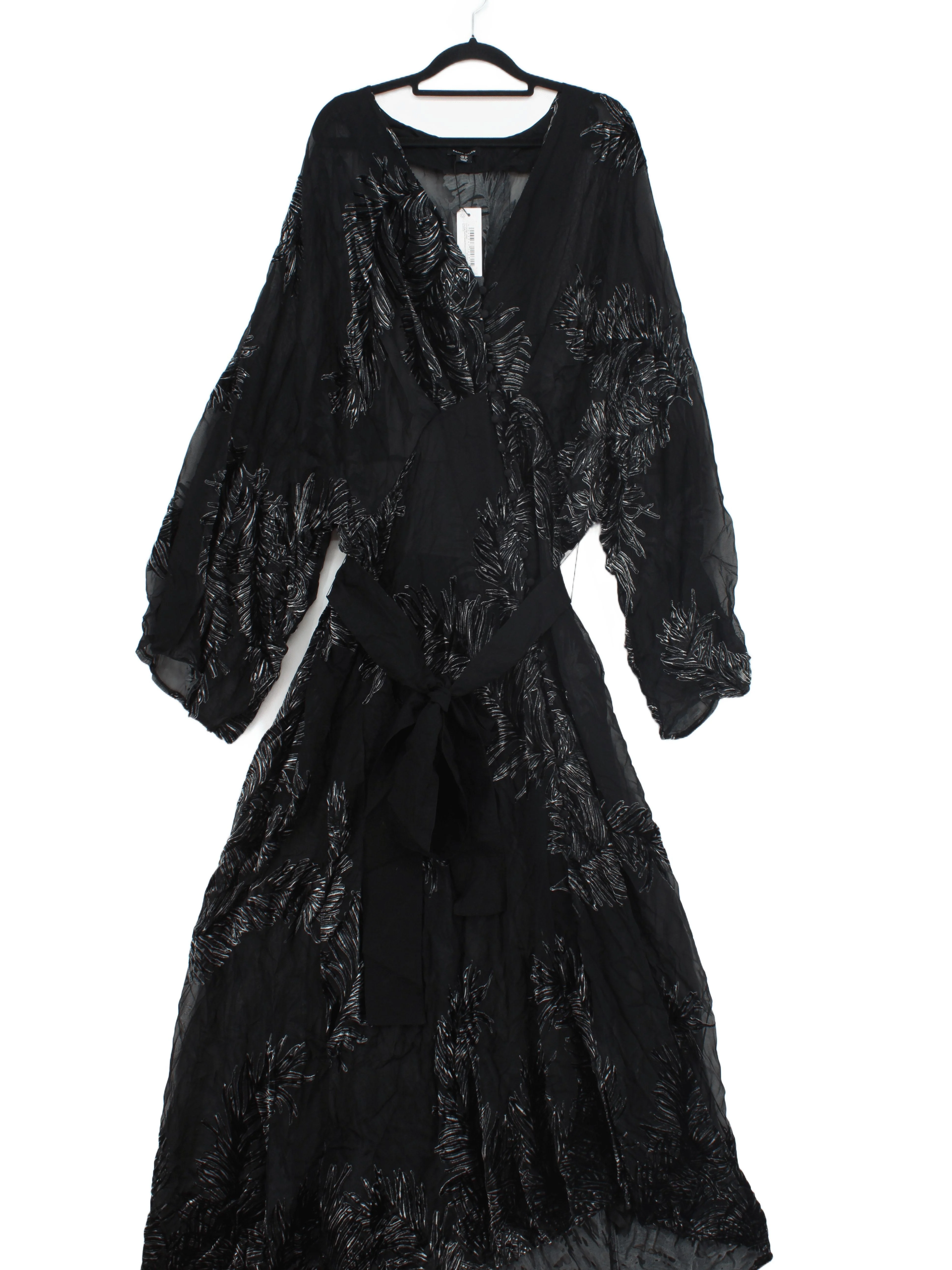 Karen Millen Wrap Maxi Dress UK22 in Black RRP £189