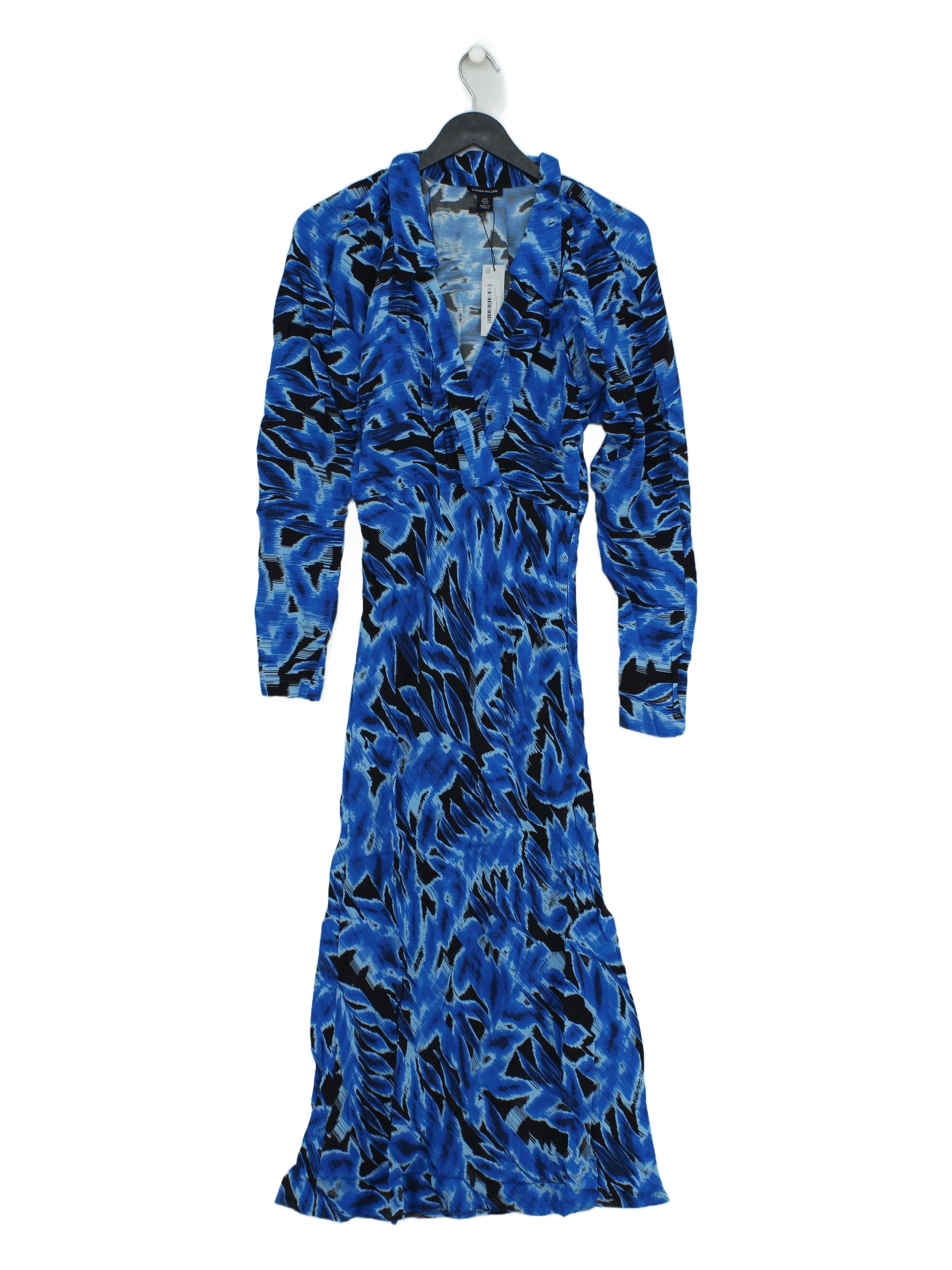 Karen Millen Wrap Maxi Dress UK8 in Blue RRP £89
