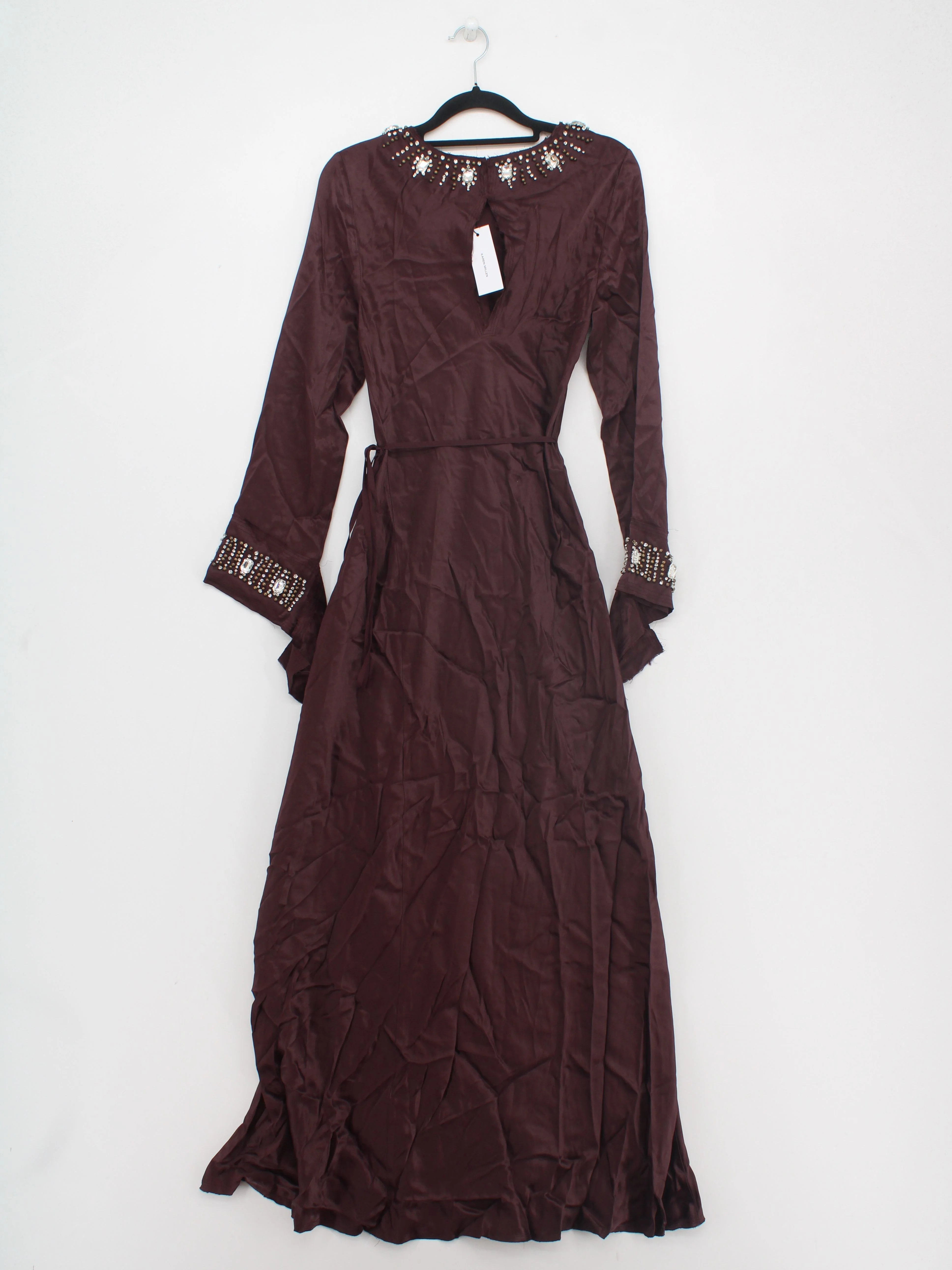 Karen Millen Wrap Maxi Dress UK8 in Brown RRP £229 - Image 2