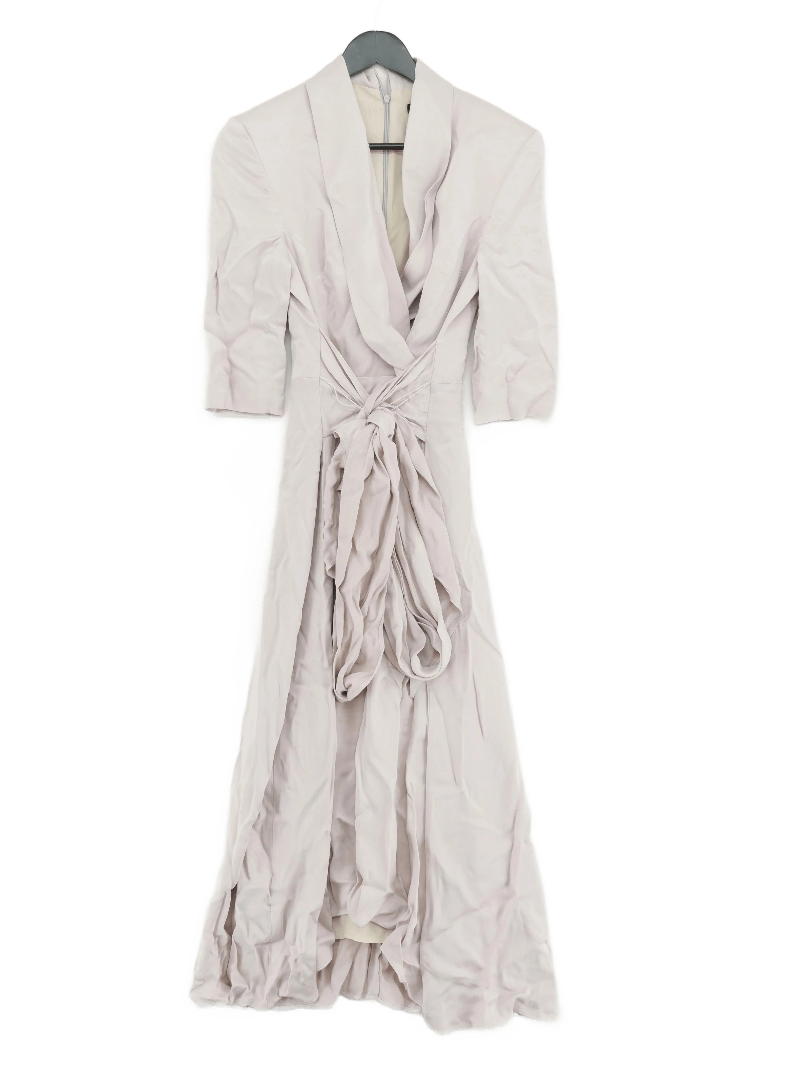 Karen Millen Wrap Maxi Dress UK8 in Silver RRP £229