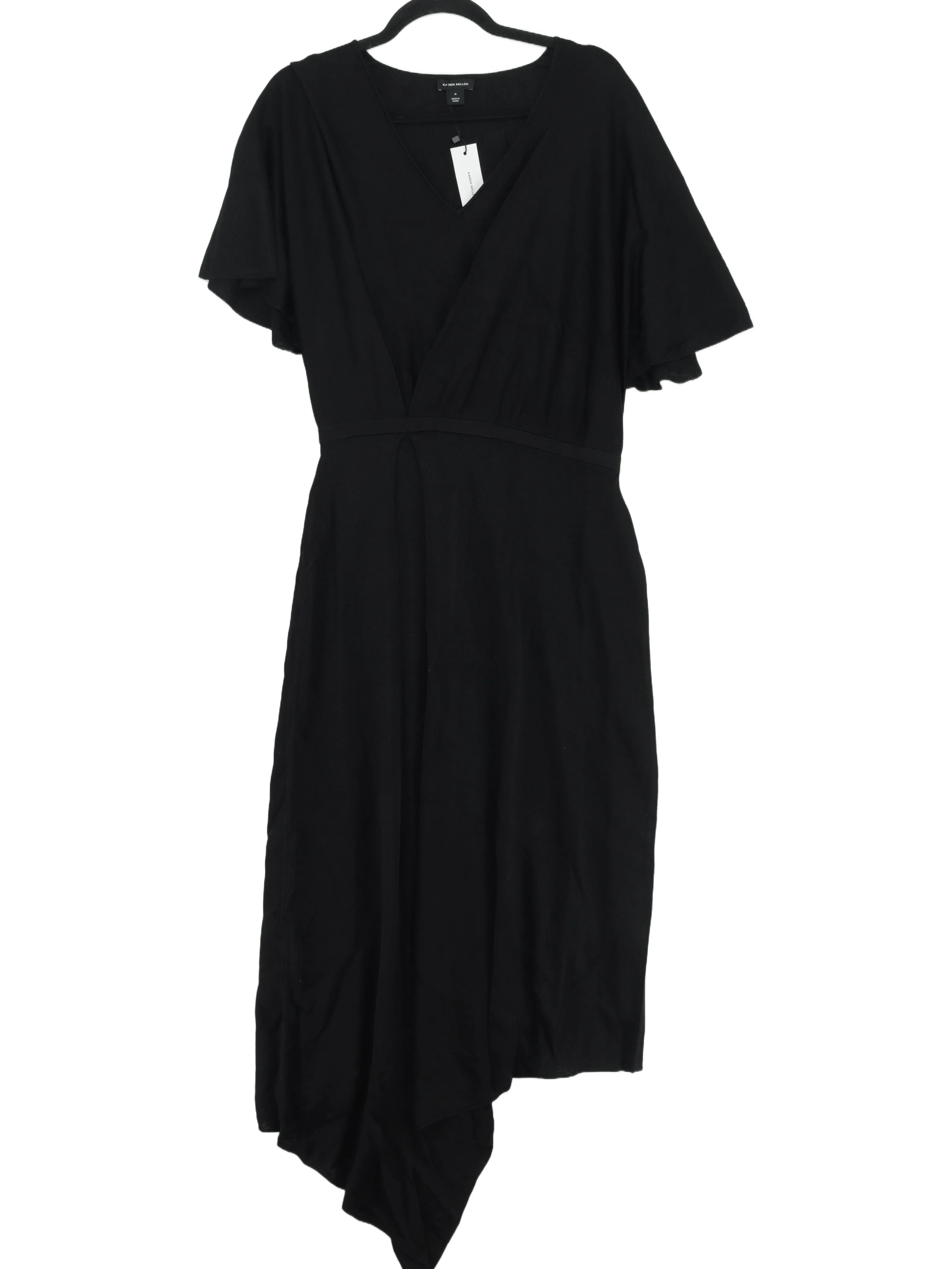 Karen Millen Wrap Midi Dress M in Black RRP £149 - Image 2