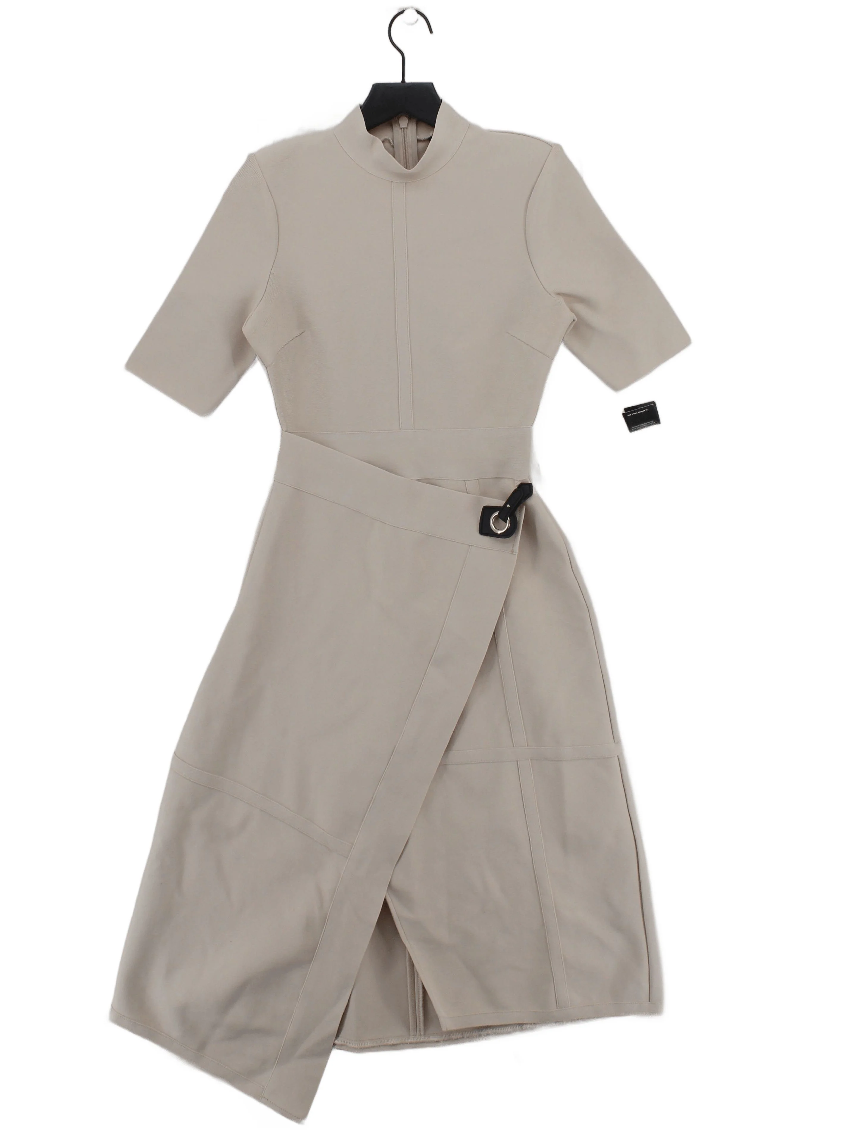 Karen Millen Wrap Midi Dress S in Cream RRP £99