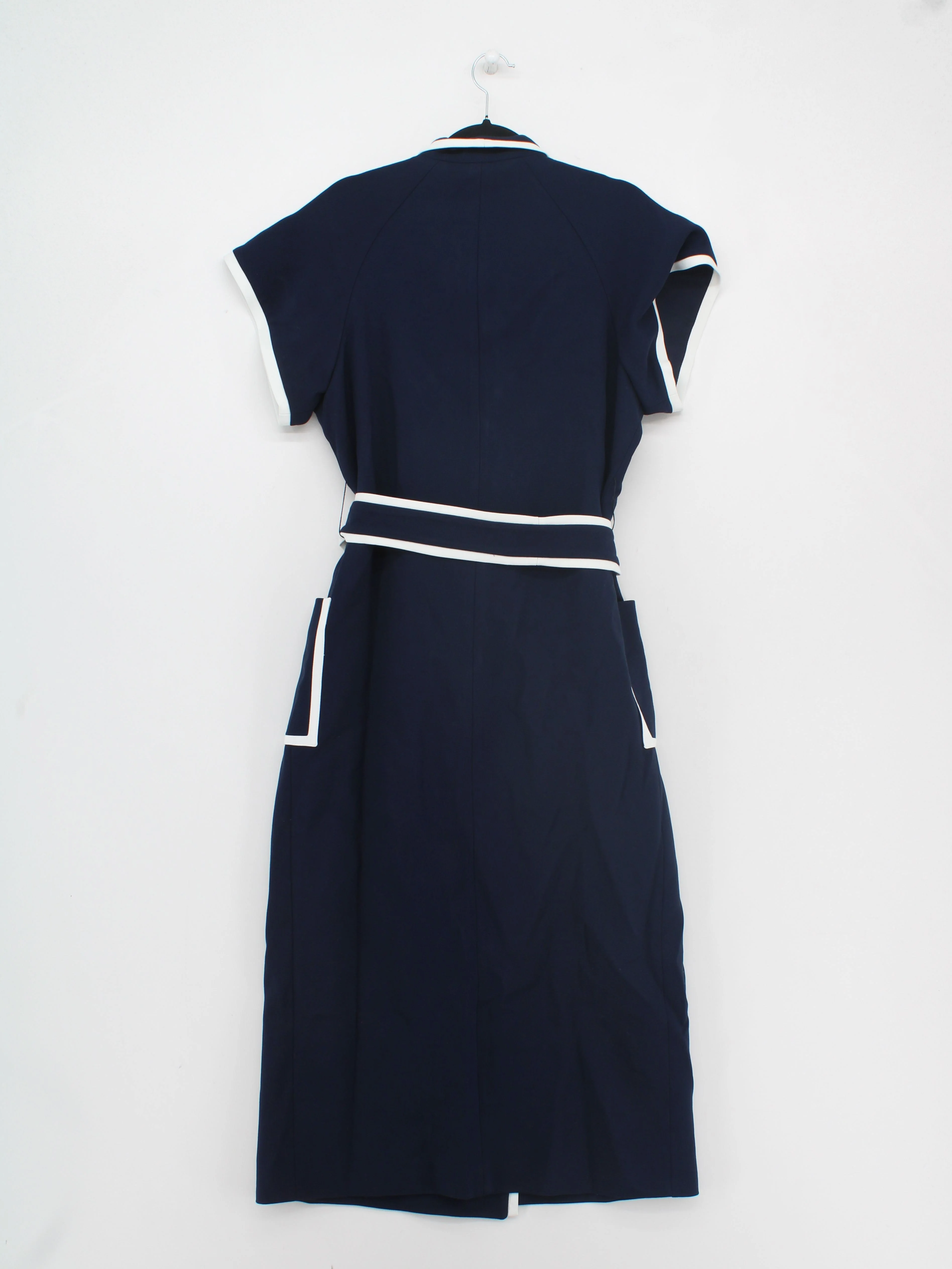 Karen Millen Wrap Midi Dress UK10 in Blue RRP £239 - Image 2