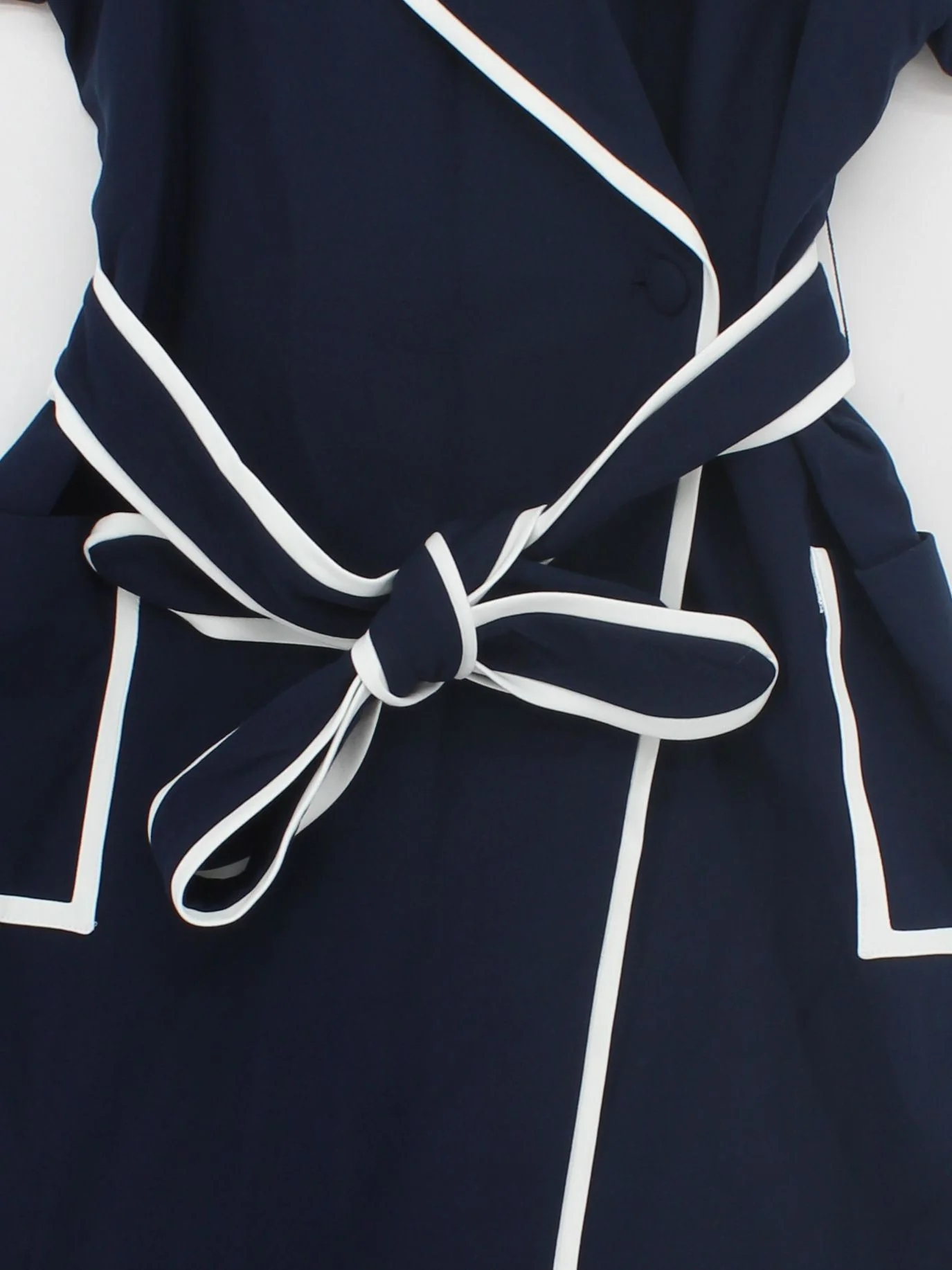 Karen Millen Wrap Midi Dress UK10 in Blue RRP £239 - Image 3