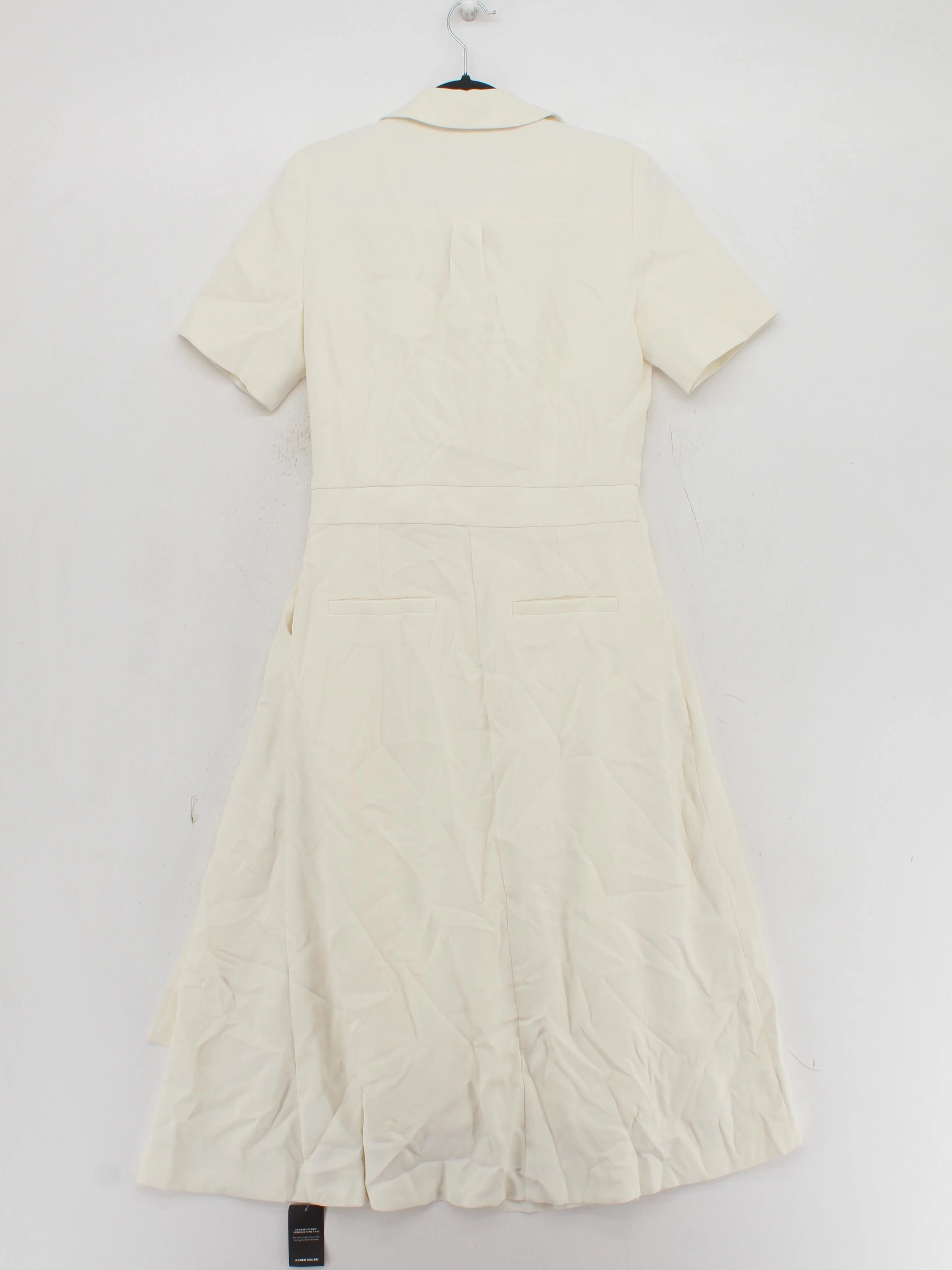 Karen Millen Wrap Midi Dress UK10 in Cream RRP £219 - Image 3