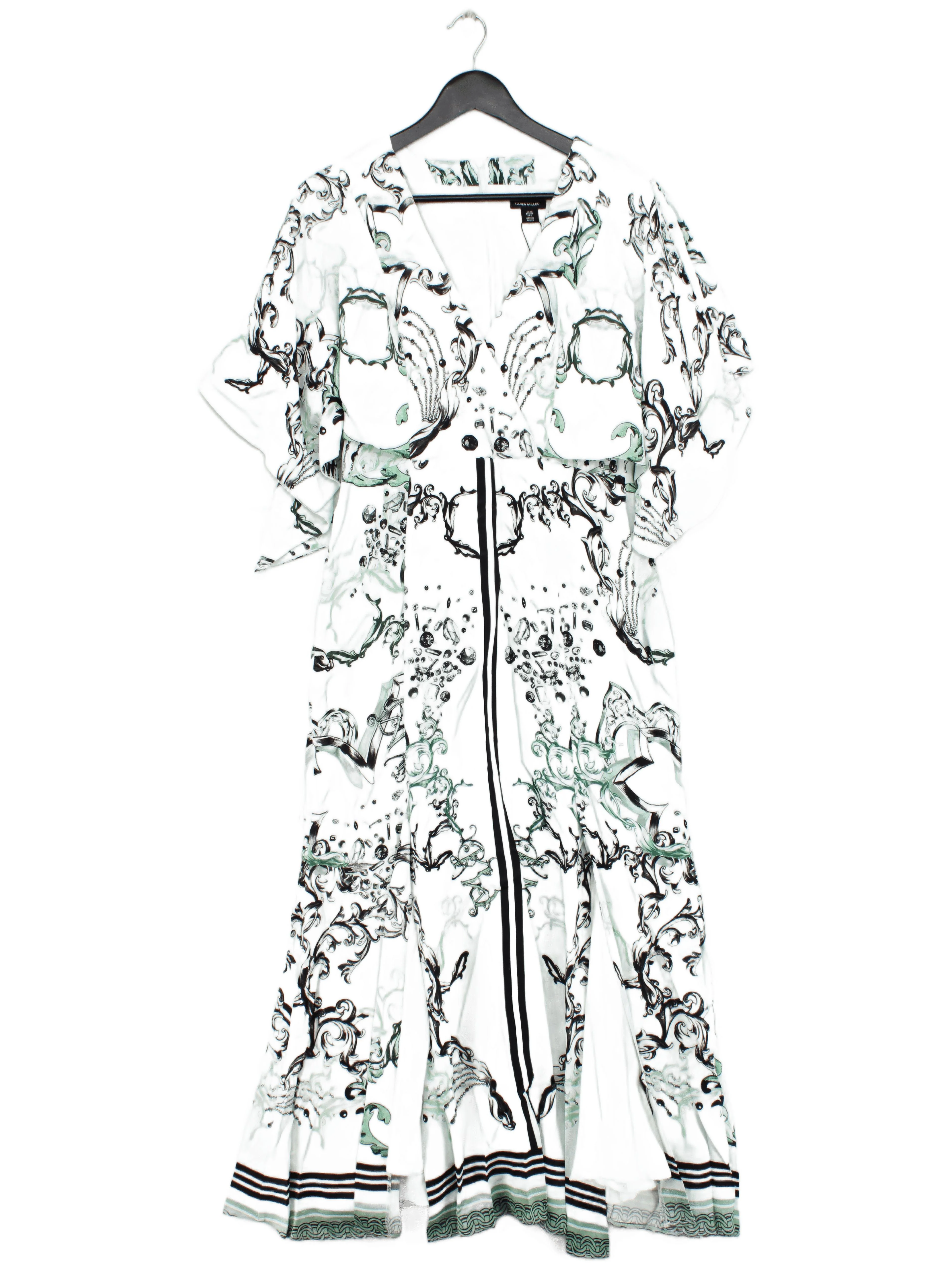 Karen Millen Wrap Midi Dress UK12 in Multi RRP £299 - Image 2