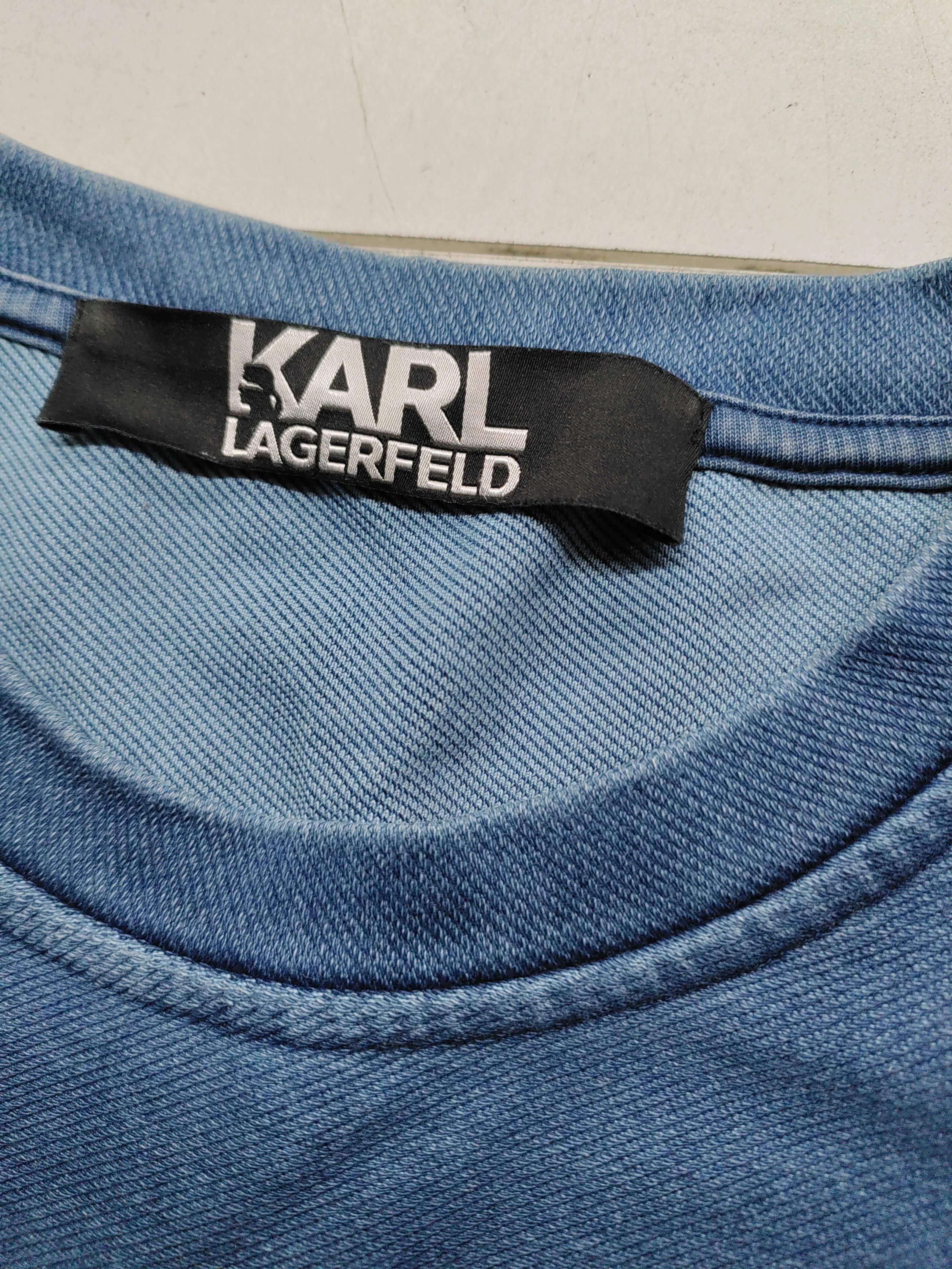 KARL LAGERFELD Men's Hoodie XXS Blue Cotton with Polyester, Elastane Pullover - Image 5