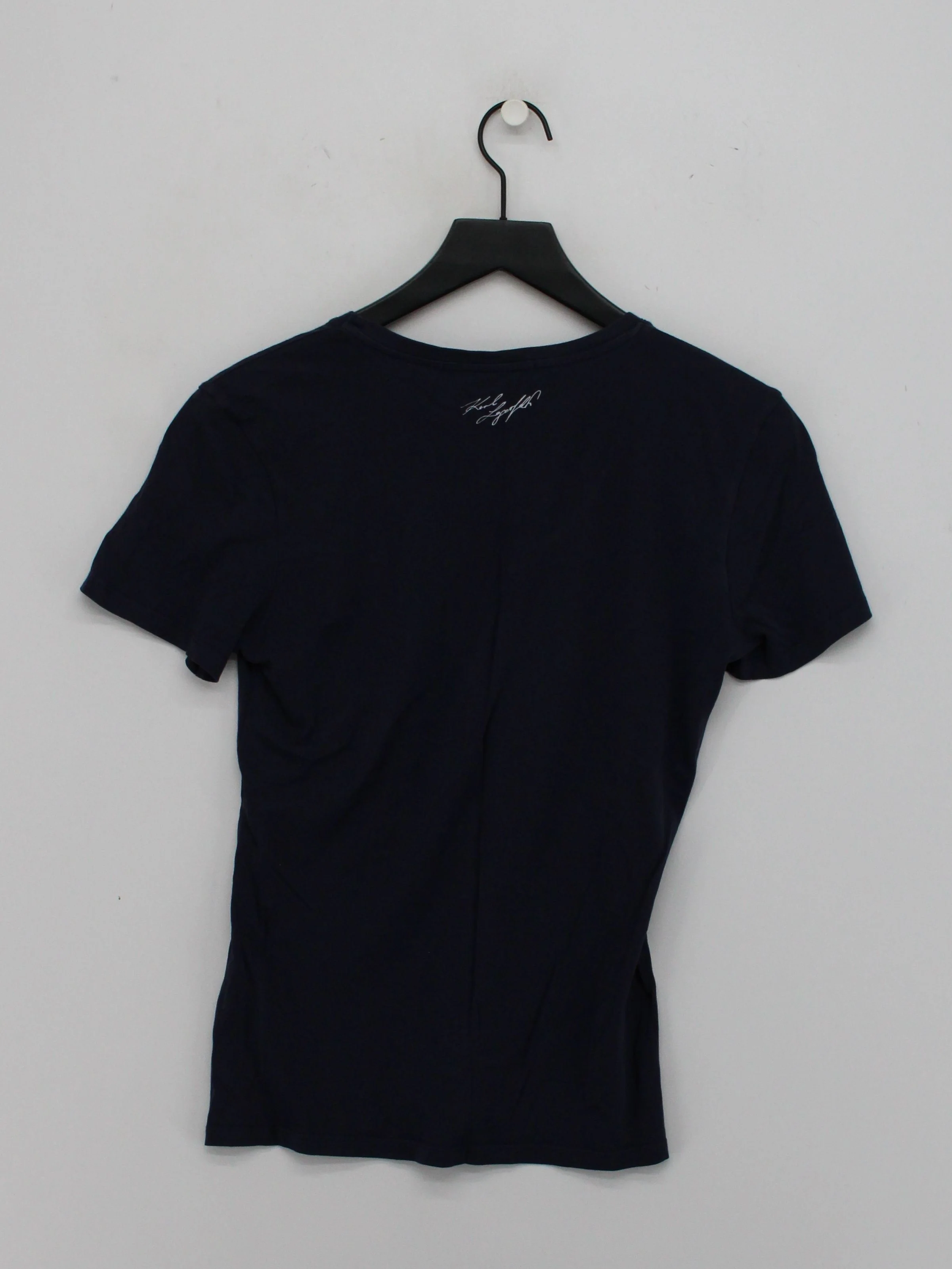 KARL LAGERFELD Women's T-Shirt S Blue 100% Cotton Basic - Image 2
