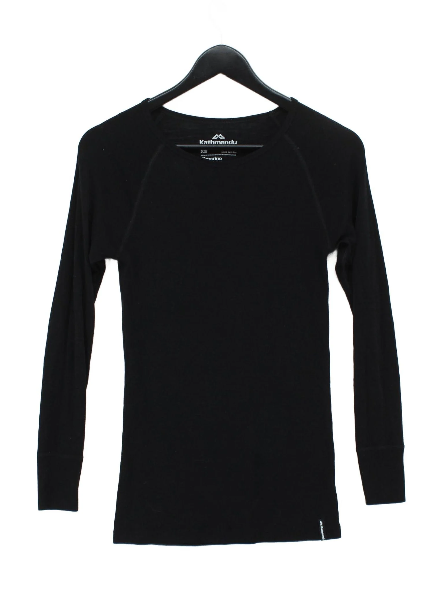 Kathmandu Men's T-Shirt XS Black 100% Wool Round Neck Basic