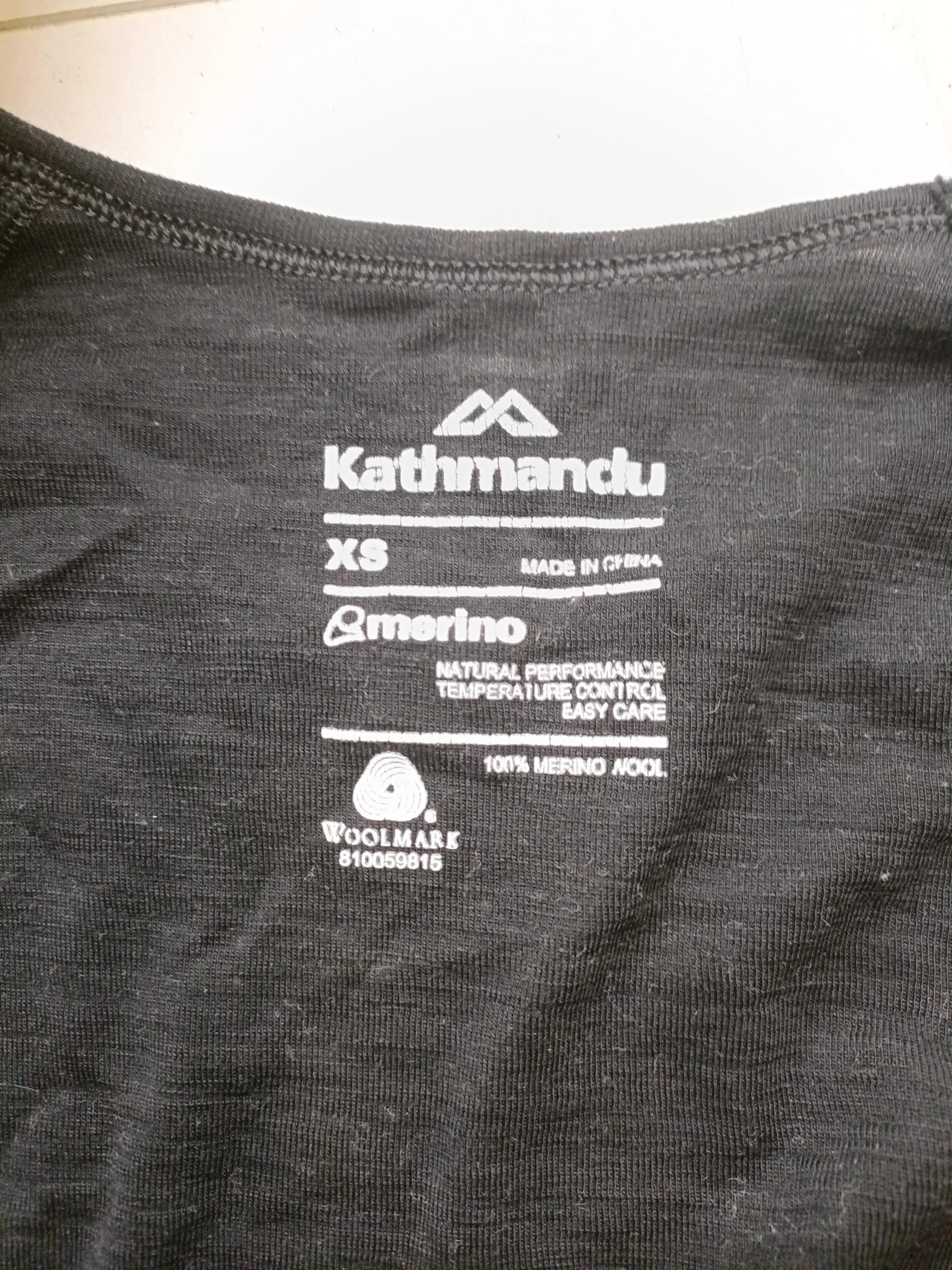 Kathmandu Men's T-Shirt XS Black 100% Wool Round Neck Basic - Image 6