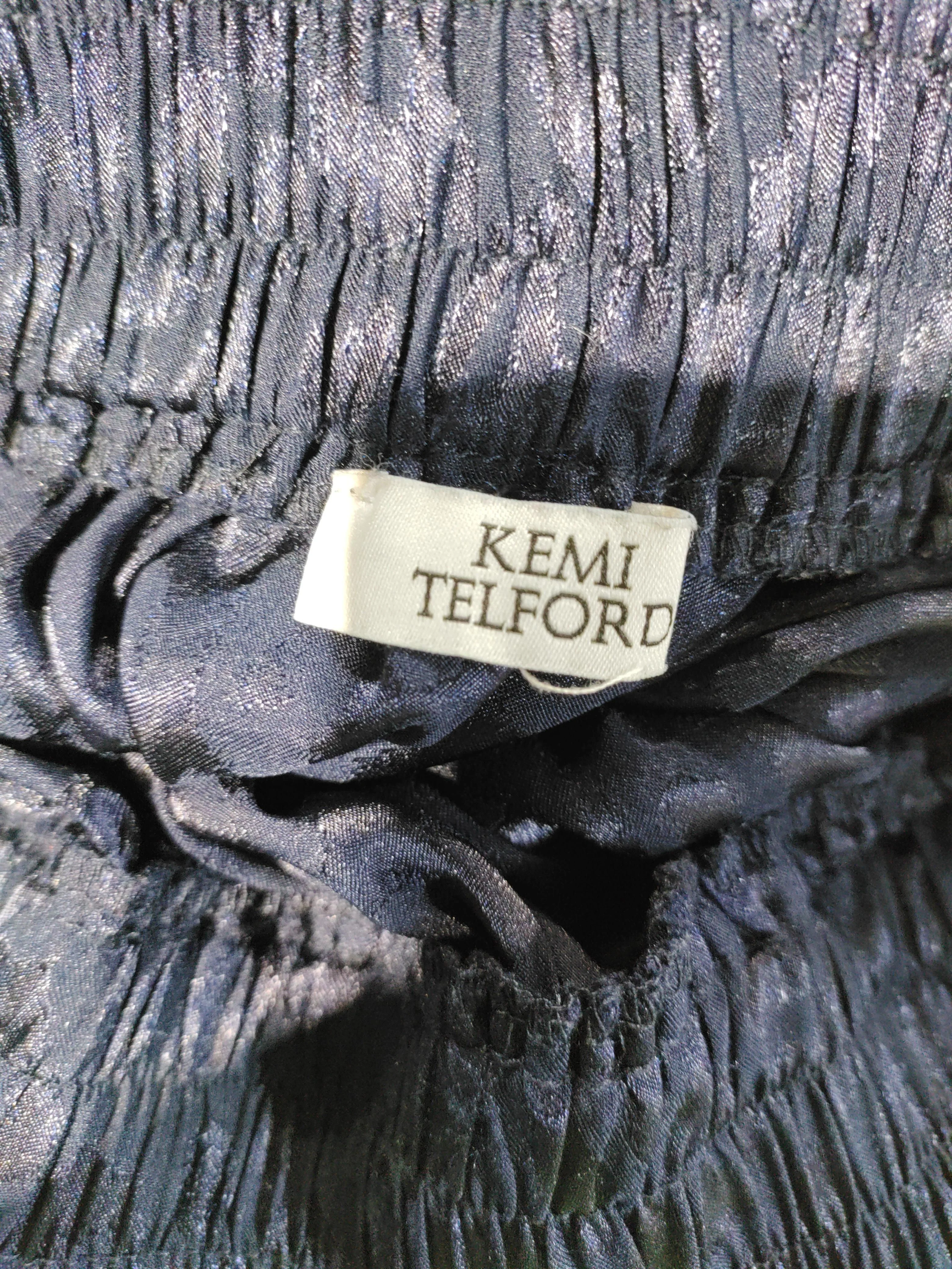 Kemi Telford Women's Midi Skirt S Blue Animal Print 100% Polyester Midi A-Line - Image 5