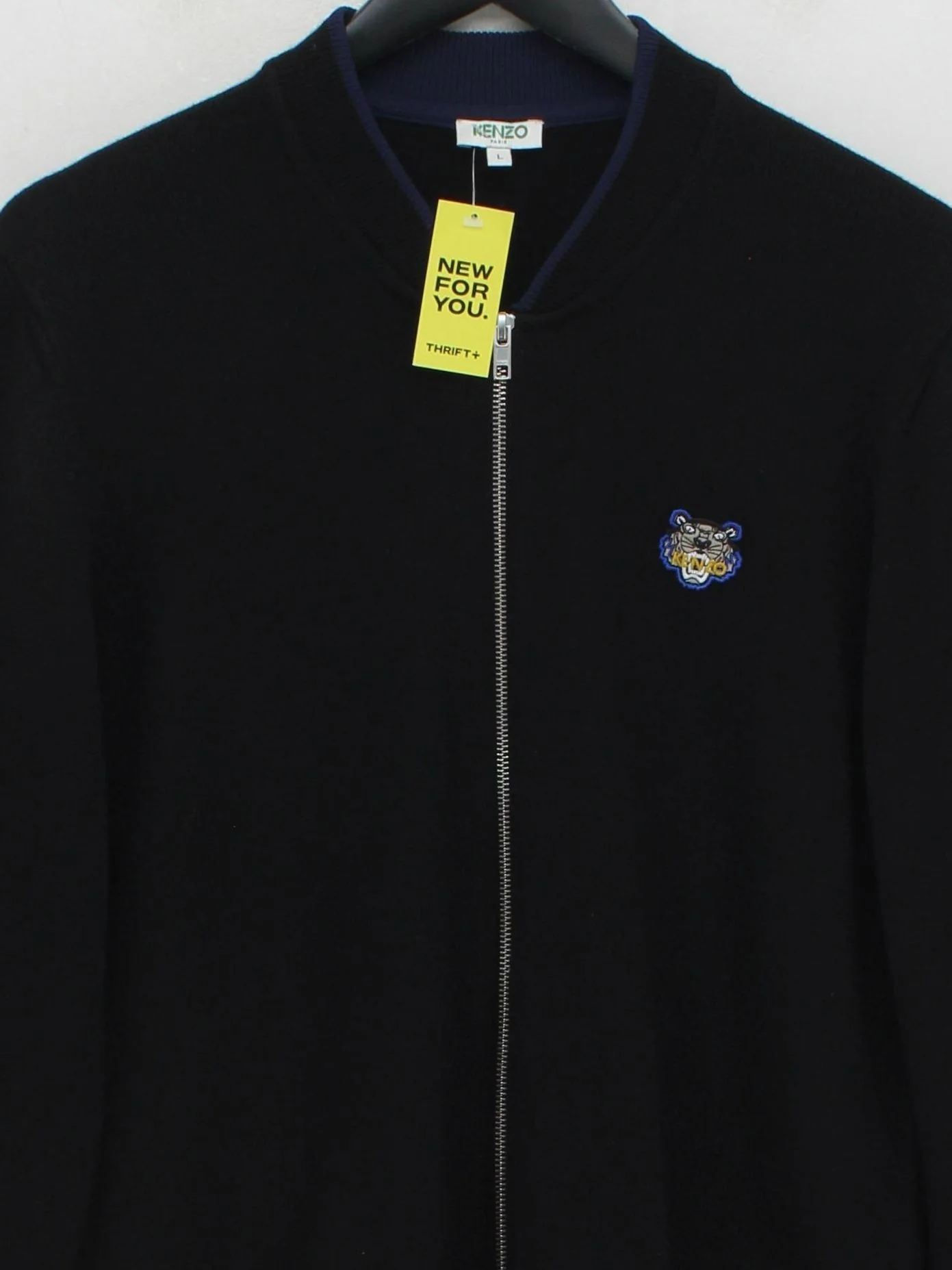 Kenzo Men's Cardigan L Black Graphic Wool with Polyamide Collared Cardigan - Image 3