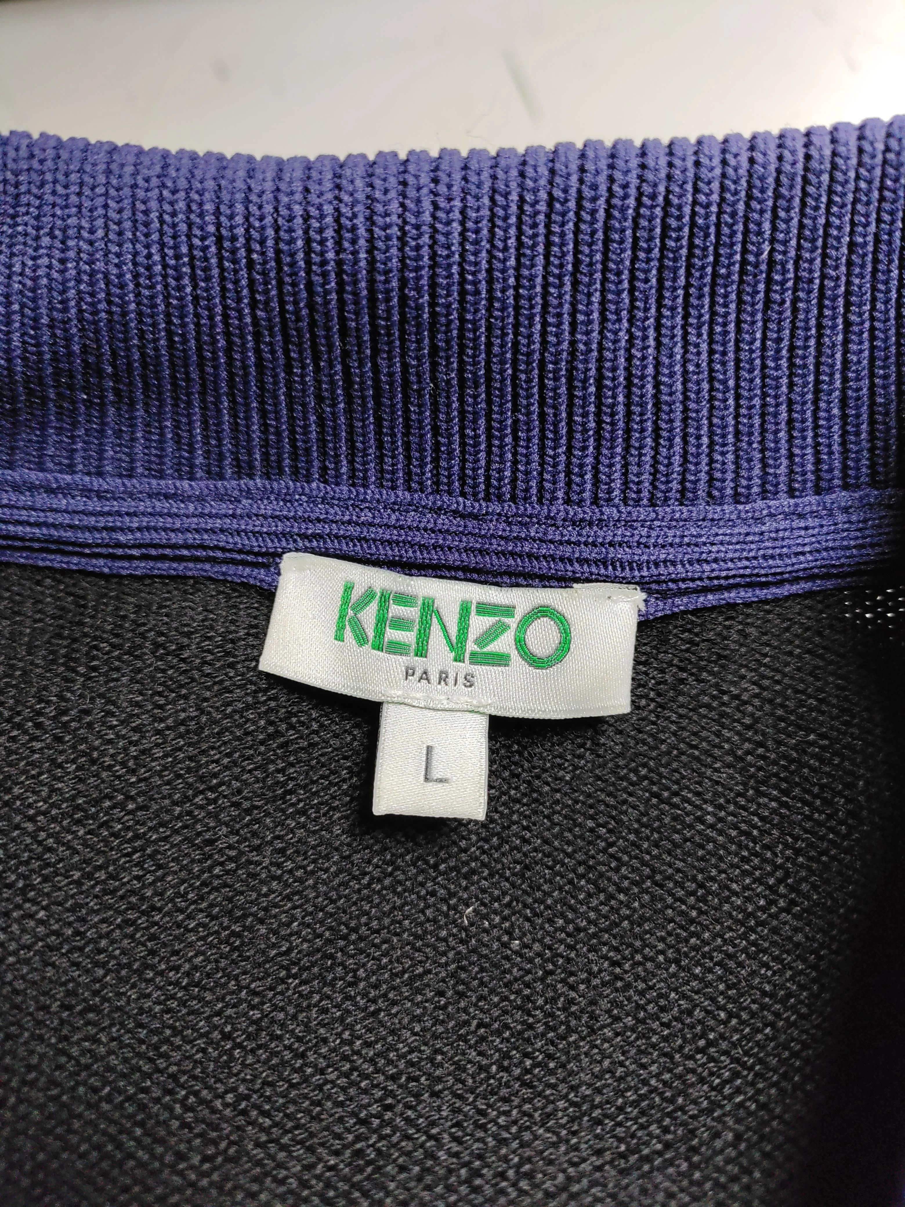 Kenzo Men's Cardigan L Black Graphic Wool with Polyamide Collared Cardigan - Image 5
