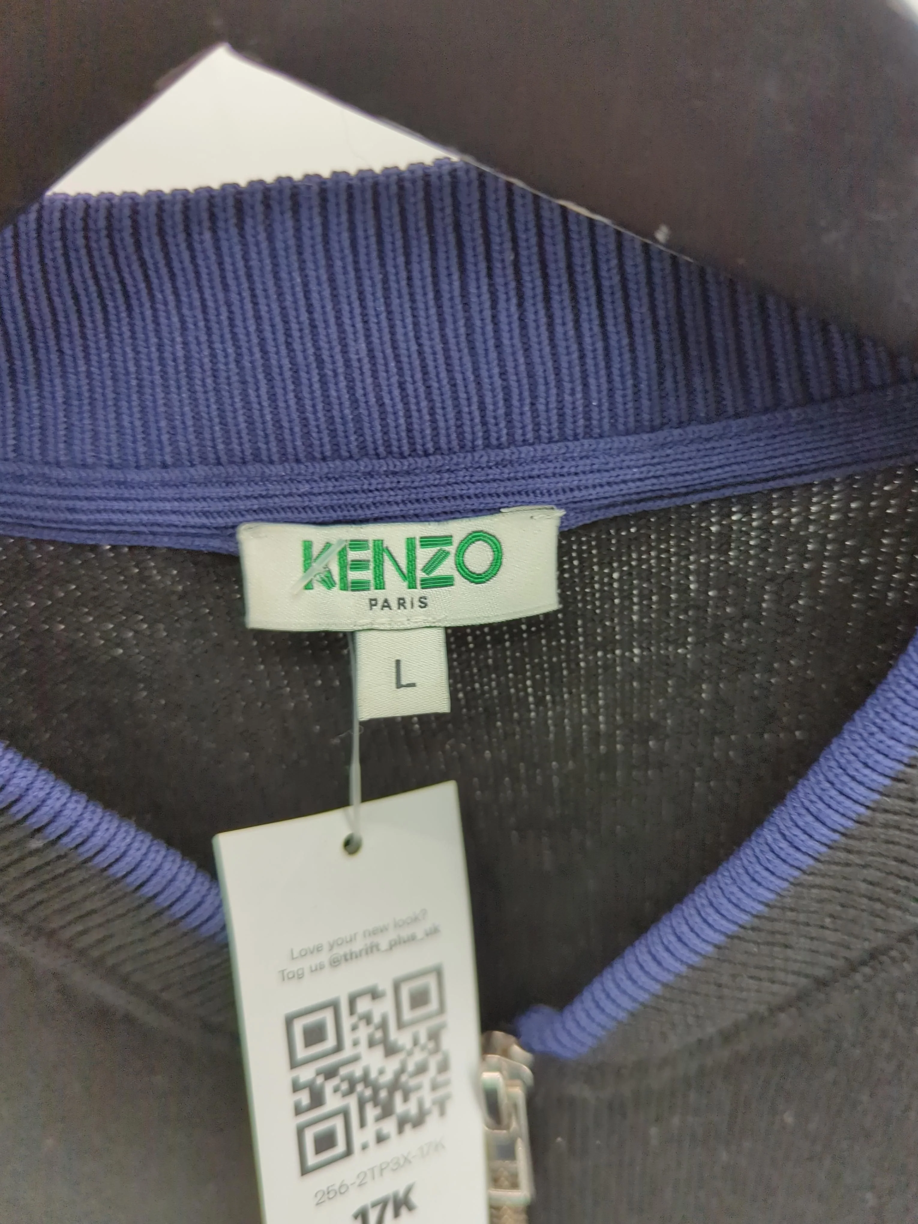 Kenzo Men's Cardigan L Black Graphic Wool with Polyamide Collared Cardigan - Image 7