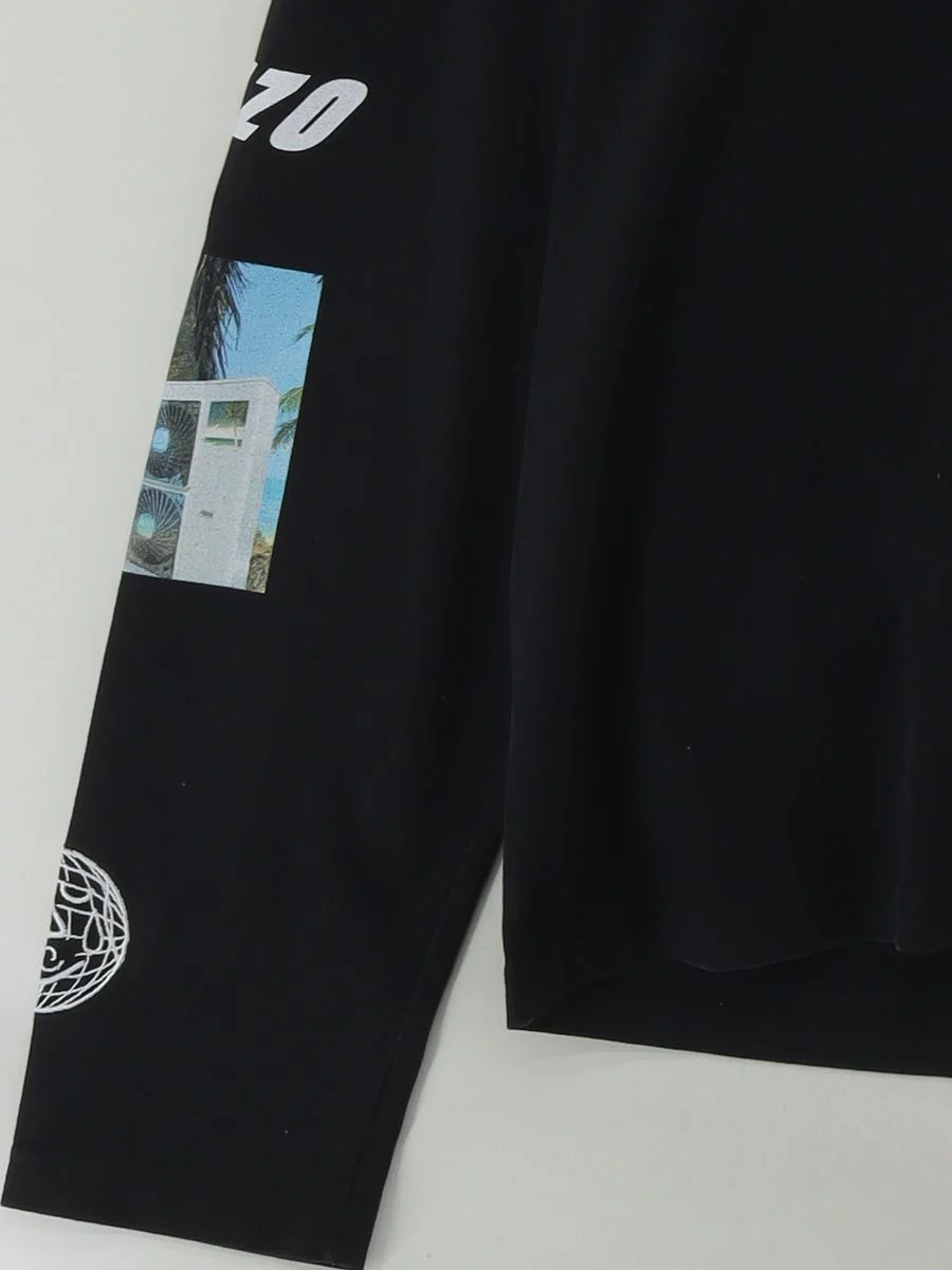 Kenzo Men's Hoodie XL Black Graphic 100% Cotton Pullover - Image 4