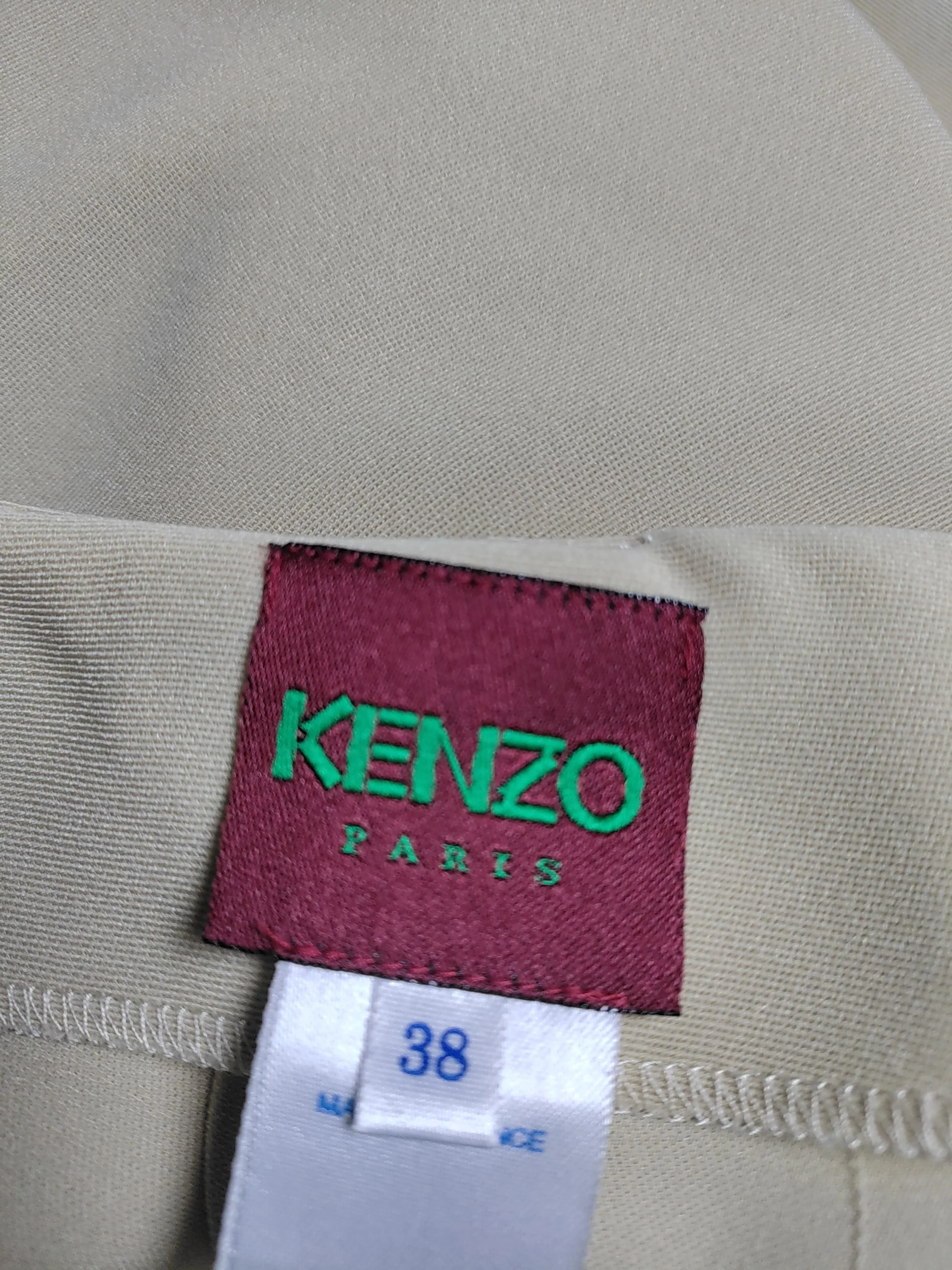 Kenzo Women's Maxi Skirt UK 10 Cream 100% Polyester Long Maxi - Image 5