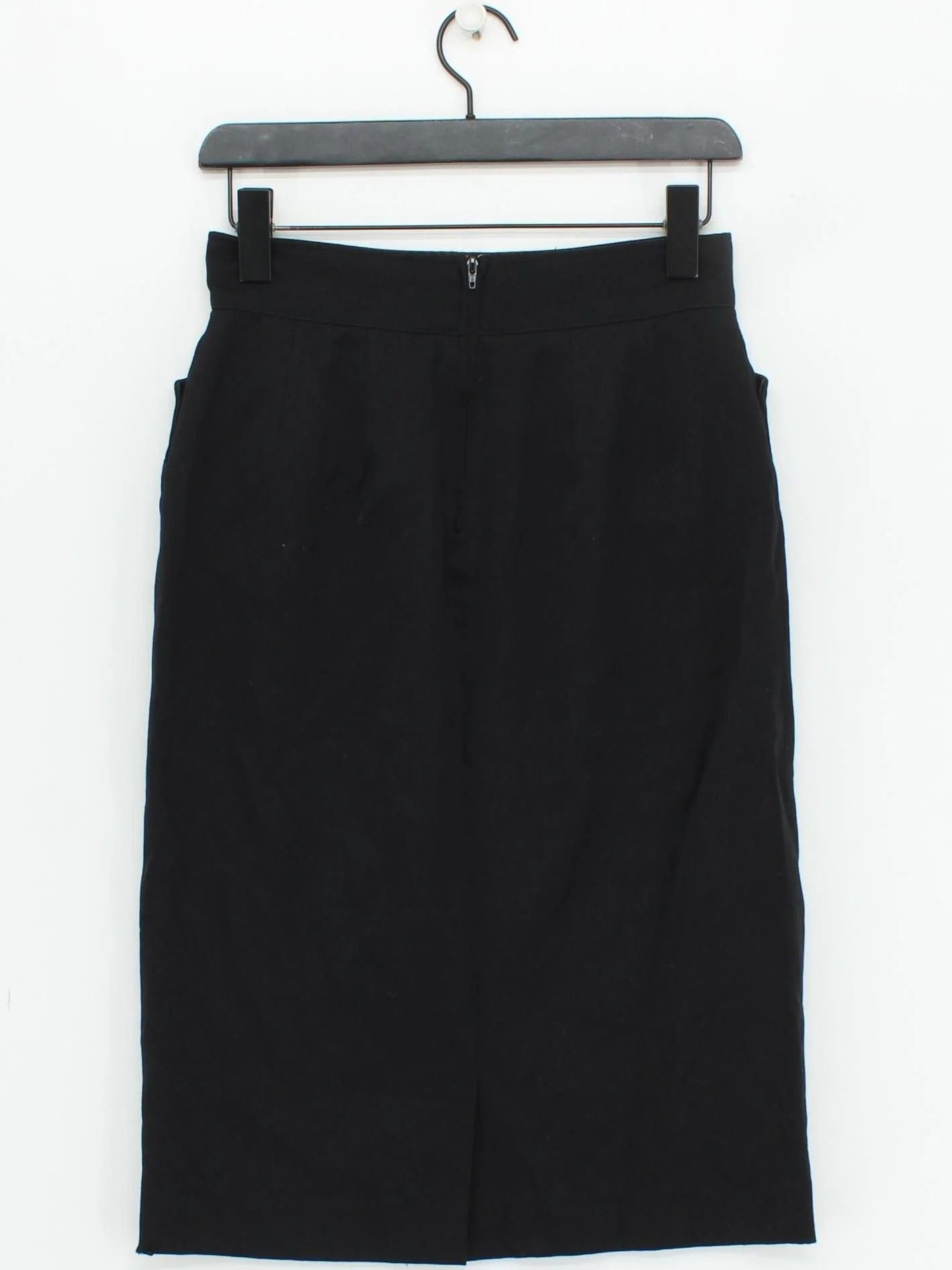 Kenzo Women's Midi Skirt UK 12 Black Wool with Cotton, Acetate Straight & Pencil - Image 2