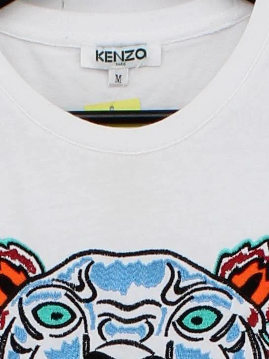 Kenzo Women's T-Shirt M White Graphic 100% Cotton Short Sleeve Round Neck Basic - Image 3