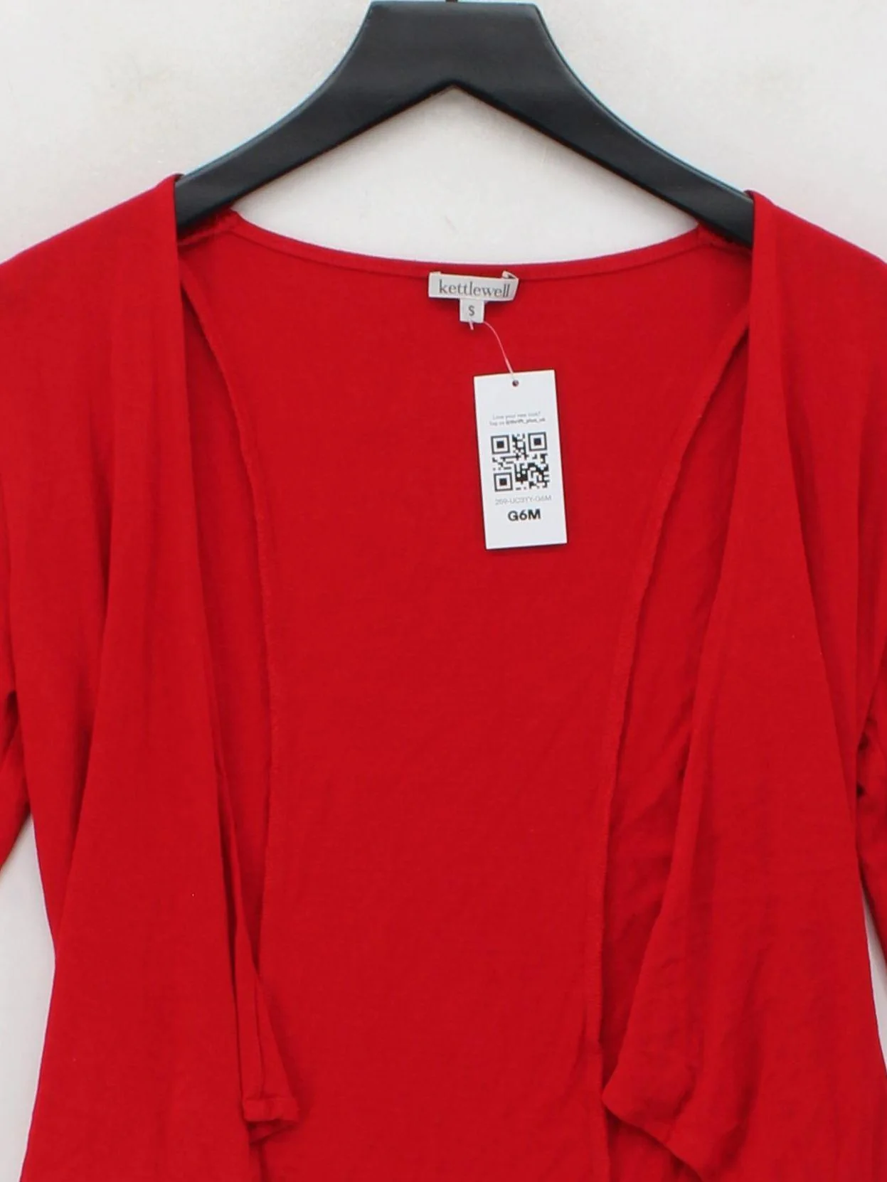 Kettlewell Women's Cardigan S Red Viscose with Elastane V-Neck Cardigan - Image 3