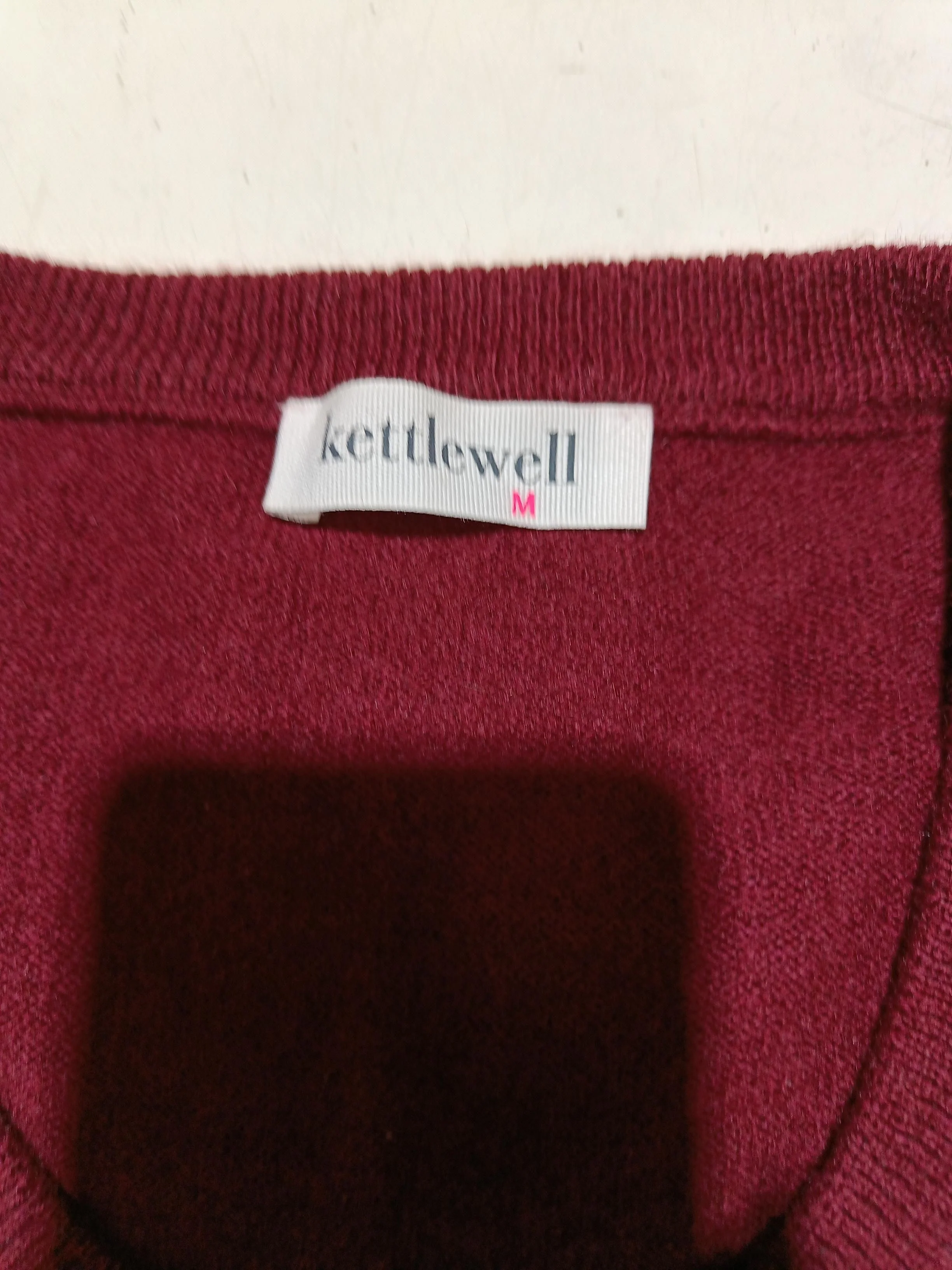 Kettlewell Women's Jumper M Red Wool with Cashmere Crew Neck Pullover - Image 6