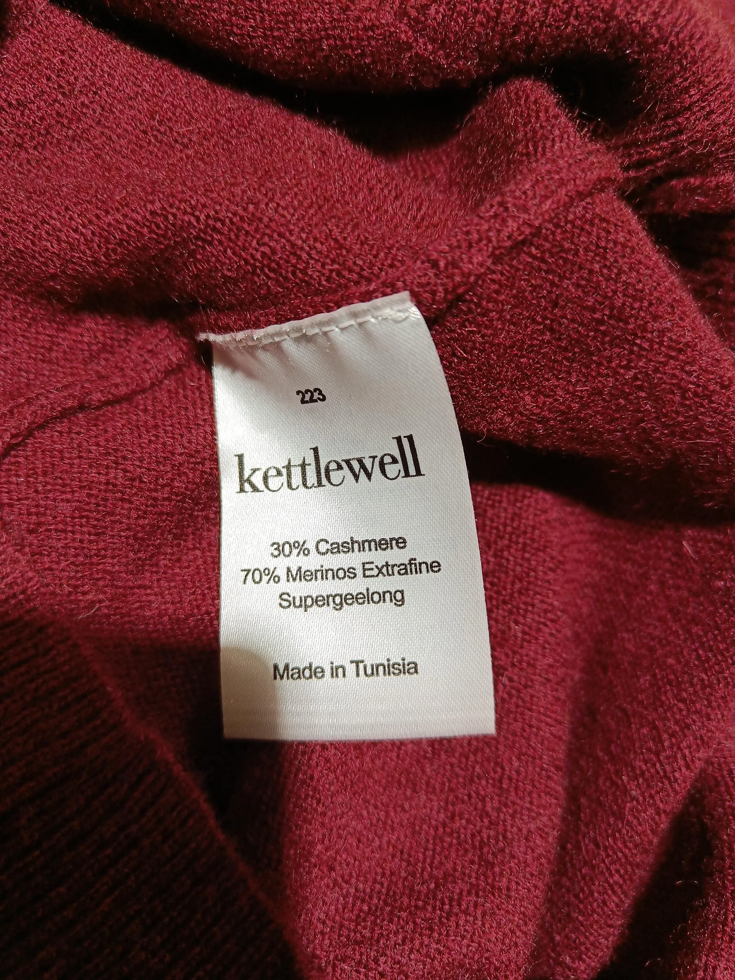 Kettlewell Women's Jumper M Red Wool with Cashmere Crew Neck Pullover - Image 7